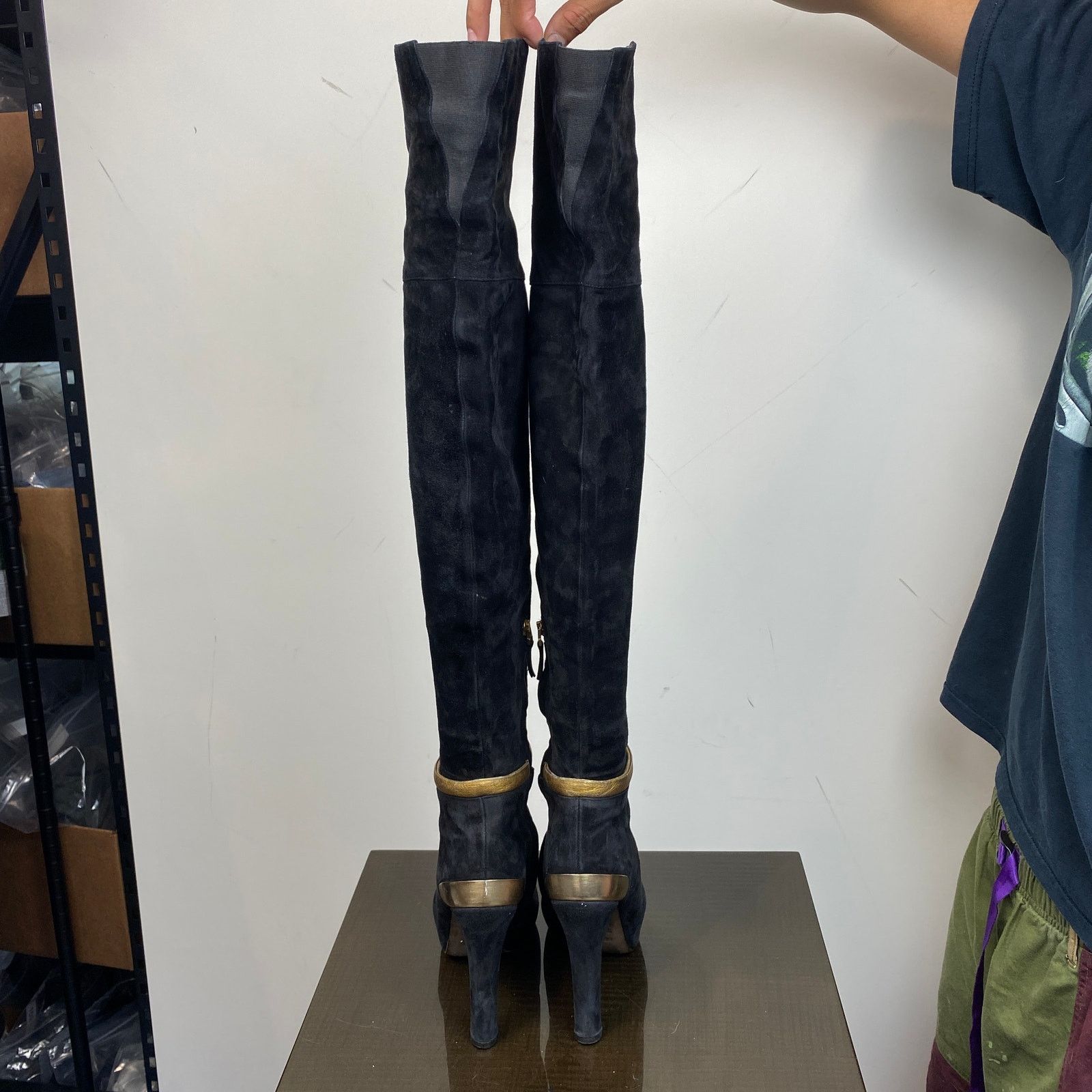 Fendi Fendi Suede Over The Knee High Stiletto Heel Boots Womens 38 Size US 8 / IT 38 - 3 Thumbnail