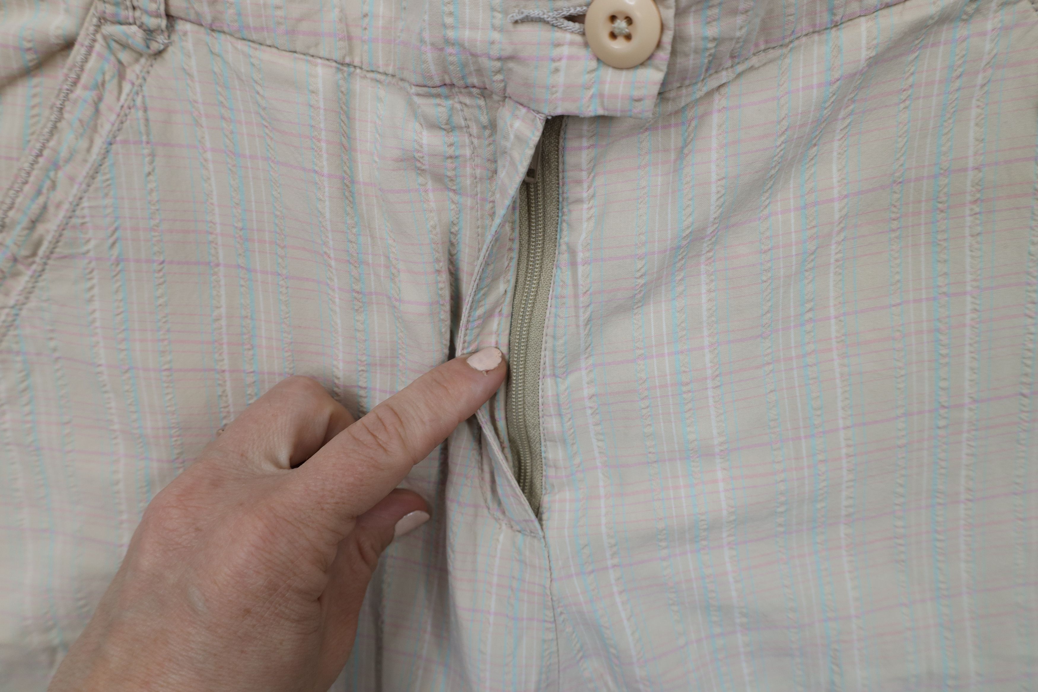 Vintage × Woolrich Woolen Mills Vintage 90s Woolrich Pastel Seersucker Bermuda Chino Shorts Size 34" / US 12 / IT 48 - 6 Thumbnail