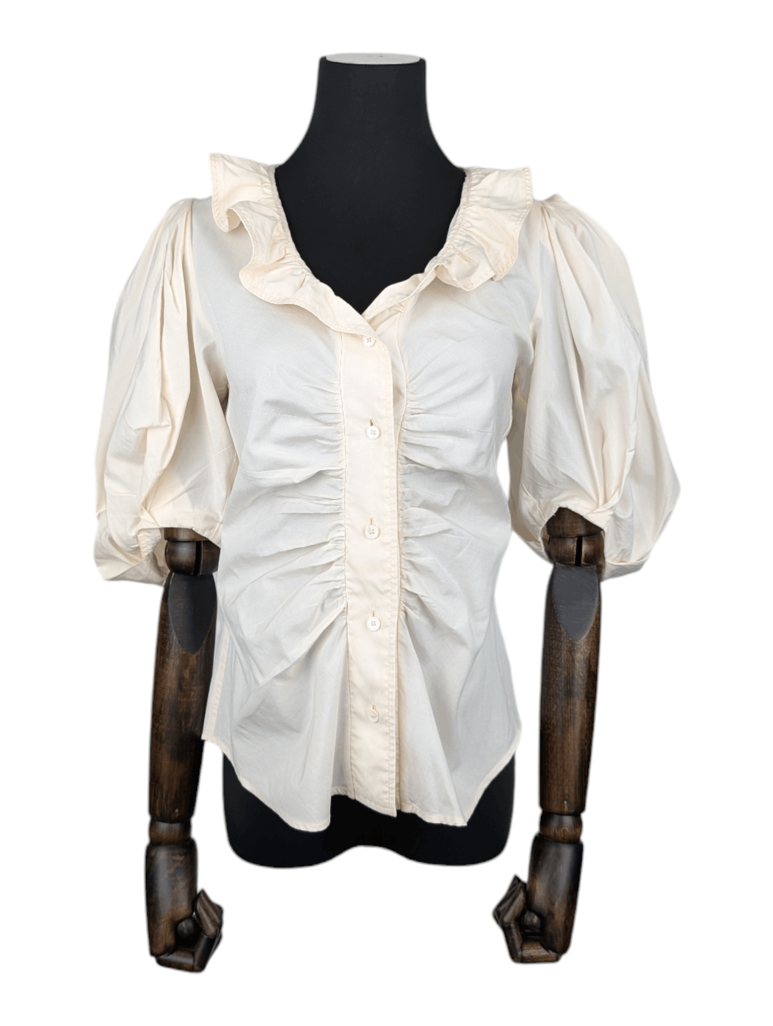 Isabel Marant Beige Short Sleeve Blouse With Puff Sleeves