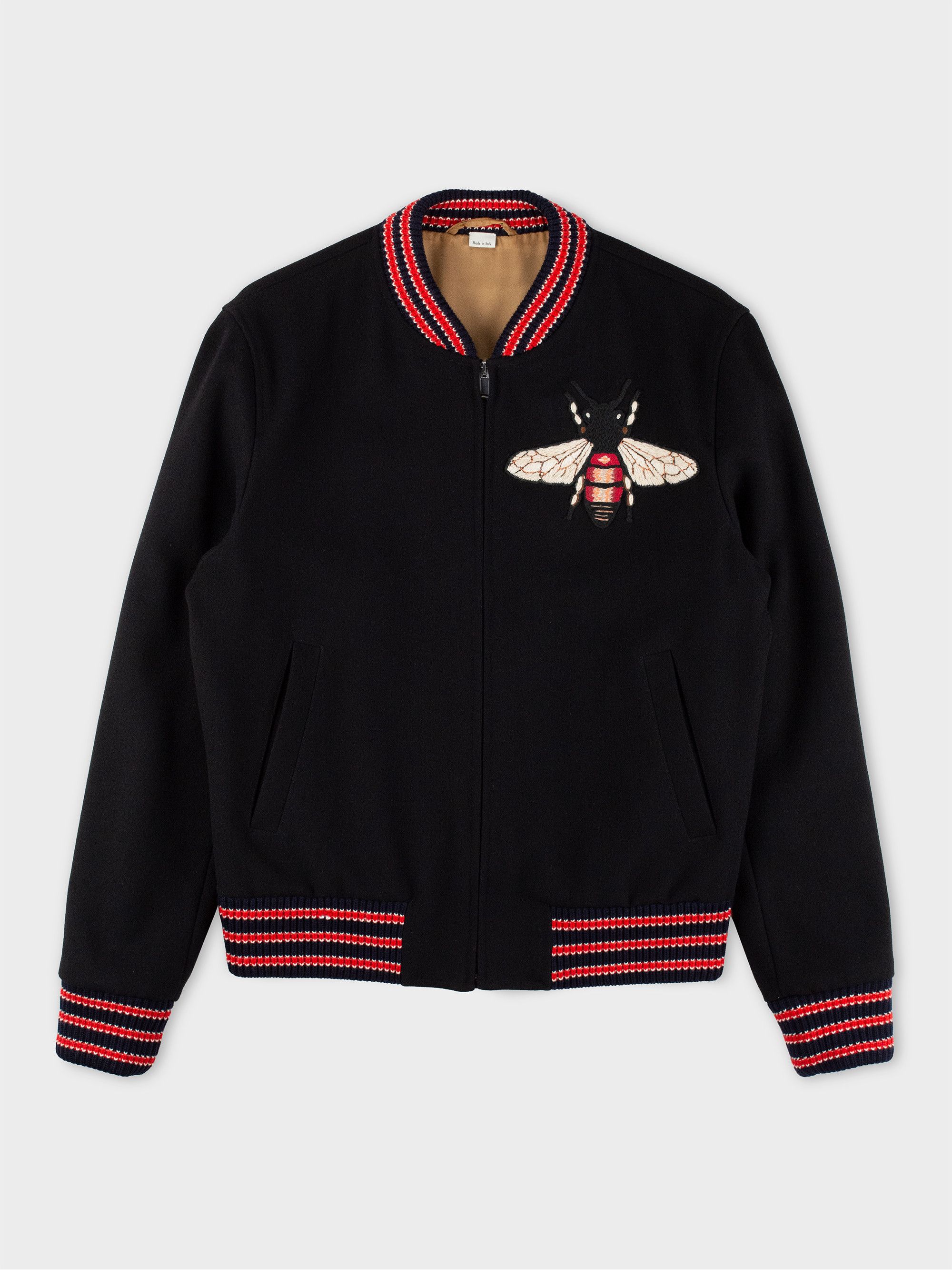 Gucci Gucci Cruise 2018 Bumble Bee embroidered wool college jacket Size US M / EU 48-50 / 2 - 2 Thumbnail