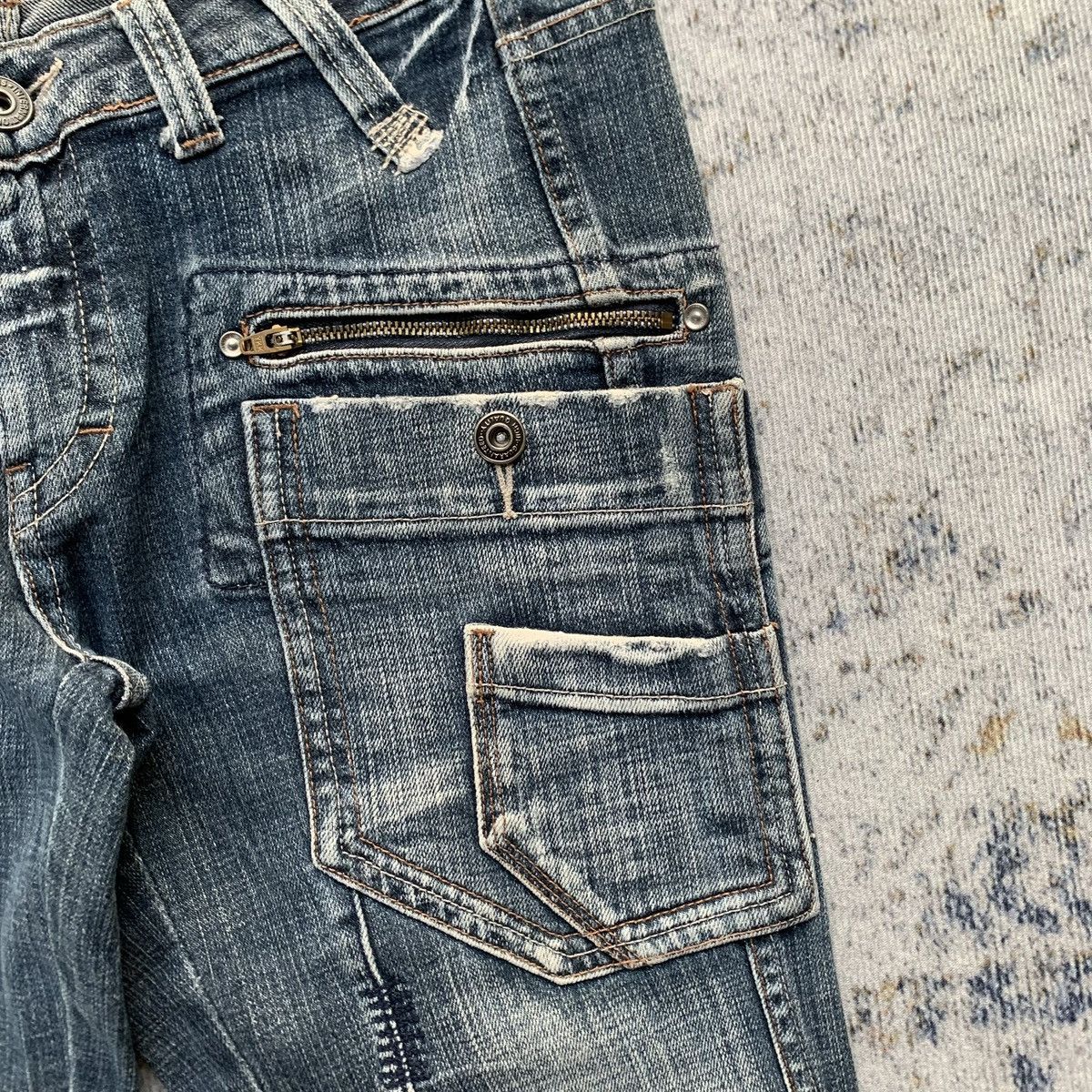 Japanese Brand 2000s Japanese Brand Camel Road Multi Zipper Flared Jeans Size US 30 / EU 46 - 4 Thumbnail