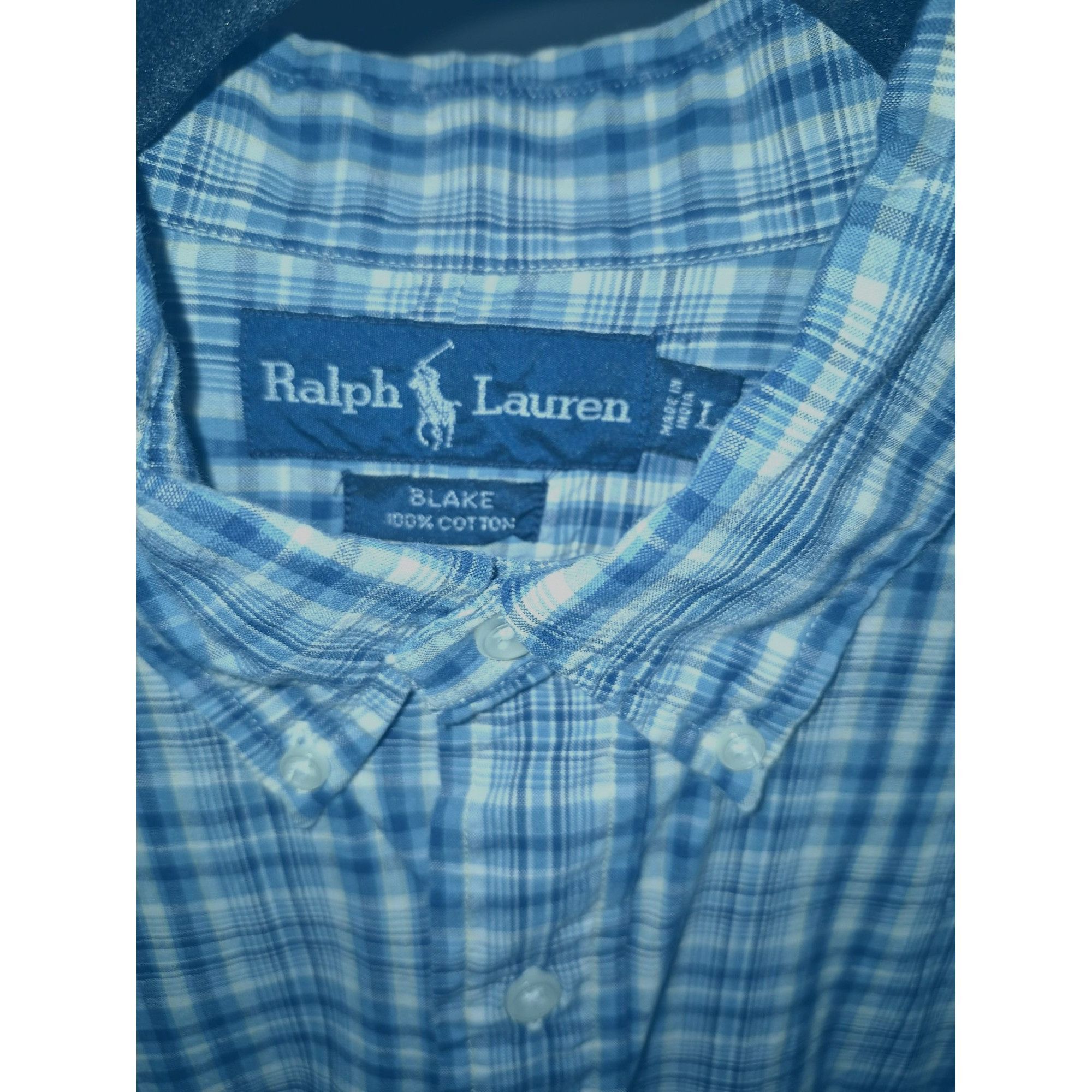 Polo Ralph Lauren Polo Ralph Lauren Blue Plaid Long Sleeve Button-Down Shirt B Size US L / EU 52-54 / 3 - 2 Thumbnail