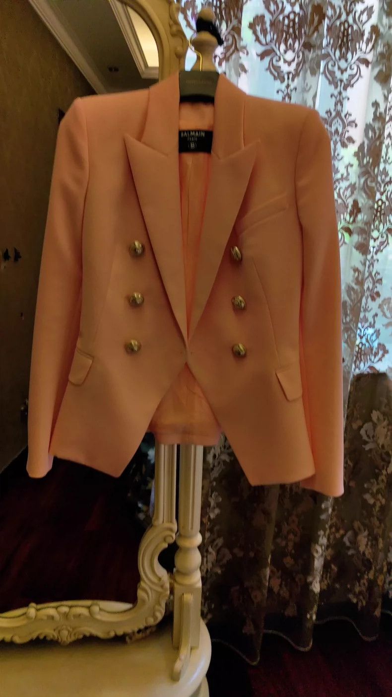 balmain double-breasted gold-button jacket-dmc