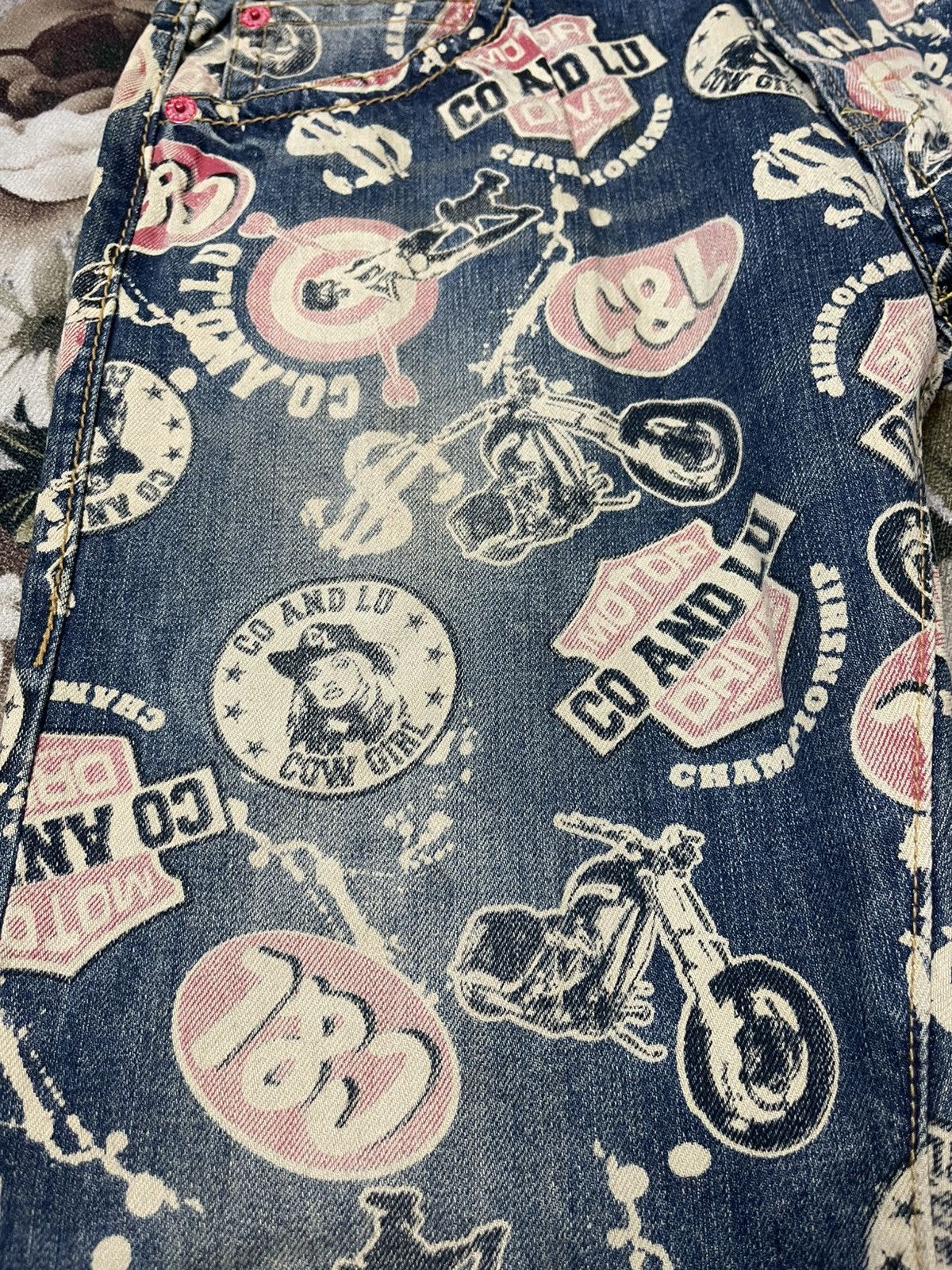 Hysteric Glamour Vintage Co & Lu Jeans Full Print Size US 31 - 14 Thumbnail