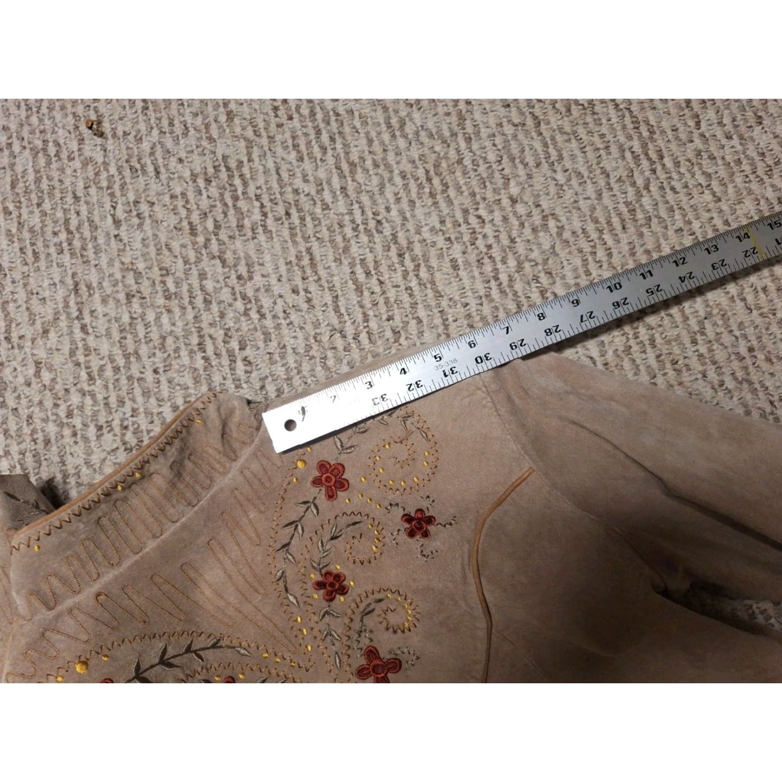 Scully VINTAGE Scully Womens Floral Suede Leather Button Western Rodeo Jacket Size 12 Size XL / US 12-14 / IT 48-50 - 8 Thumbnail