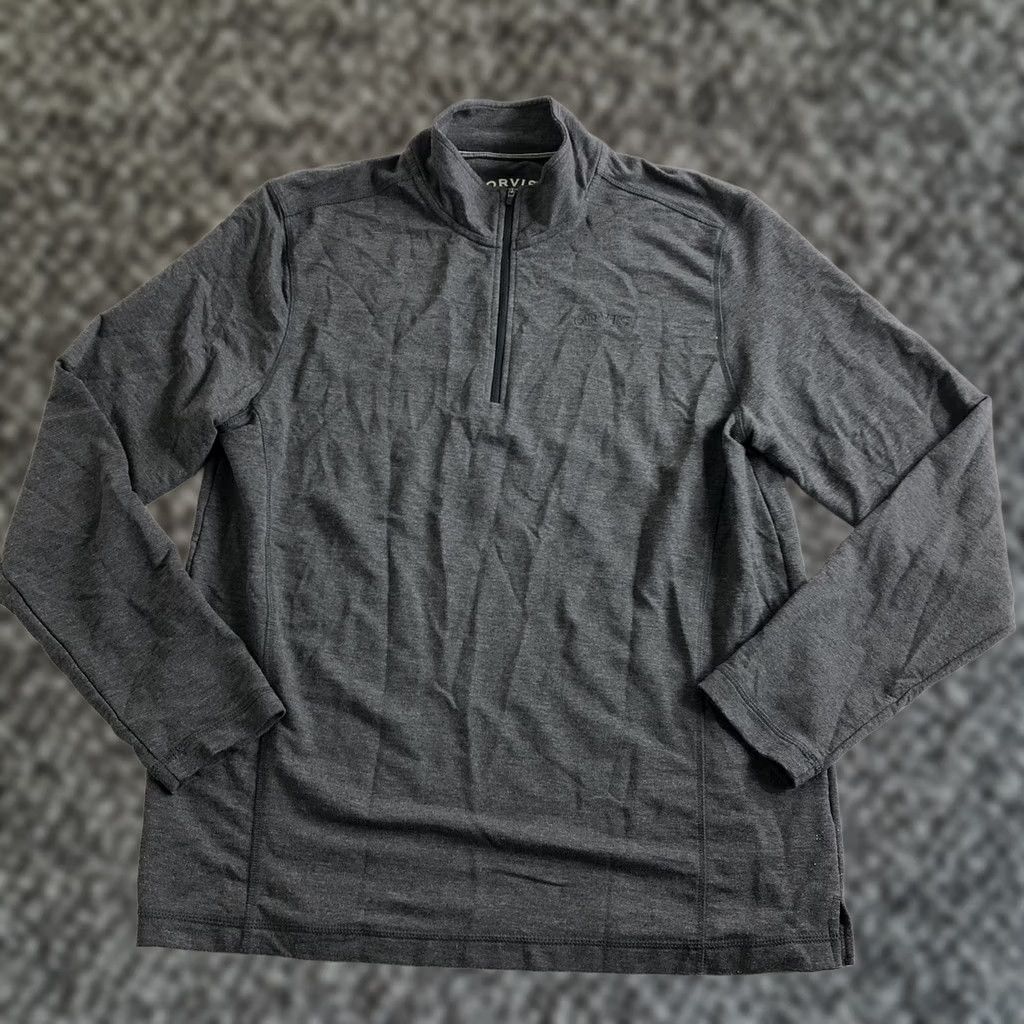 Orvis Orvis Classic Collection 1/4 Zip Pullover Long Sleeve Shirt Men Size M Gray Size US M / EU 48-50 / 2 - 1 Thumbnail