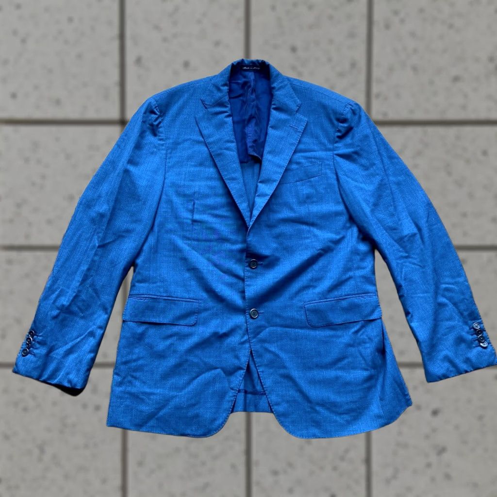 Sid Mashburn Sid Mashburn Blazer Mens 42 Wool Blue Unstructured Sports Coat 100% Wool Read 40R Made In Italy Size 42R - 1 Thumbnail