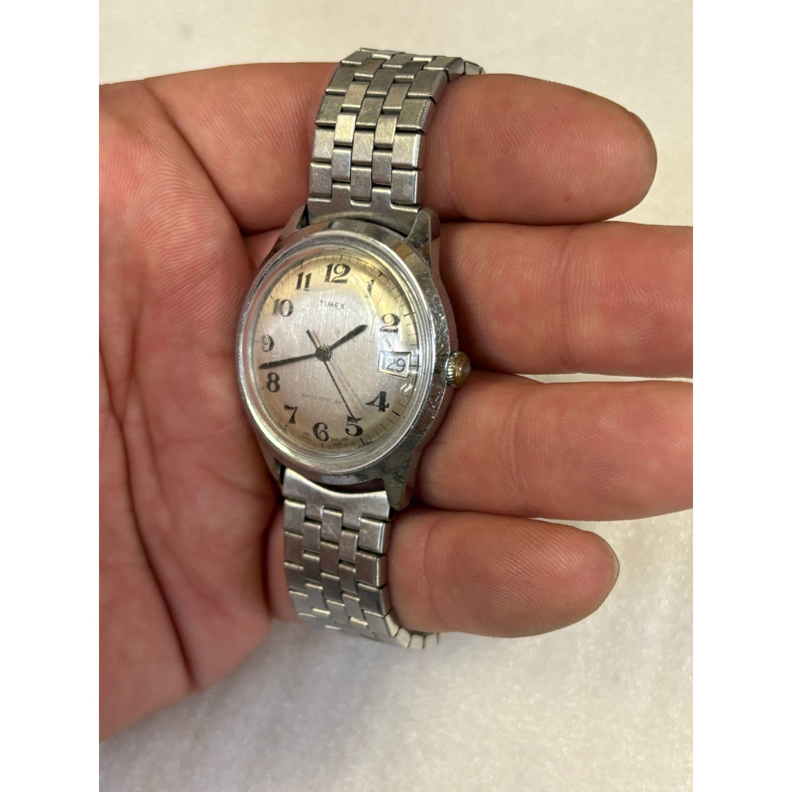 Timex Vintage Timex Silver Tone Men’s Mechanical Watch! It Runs! Size ONE SIZE - 3 Thumbnail