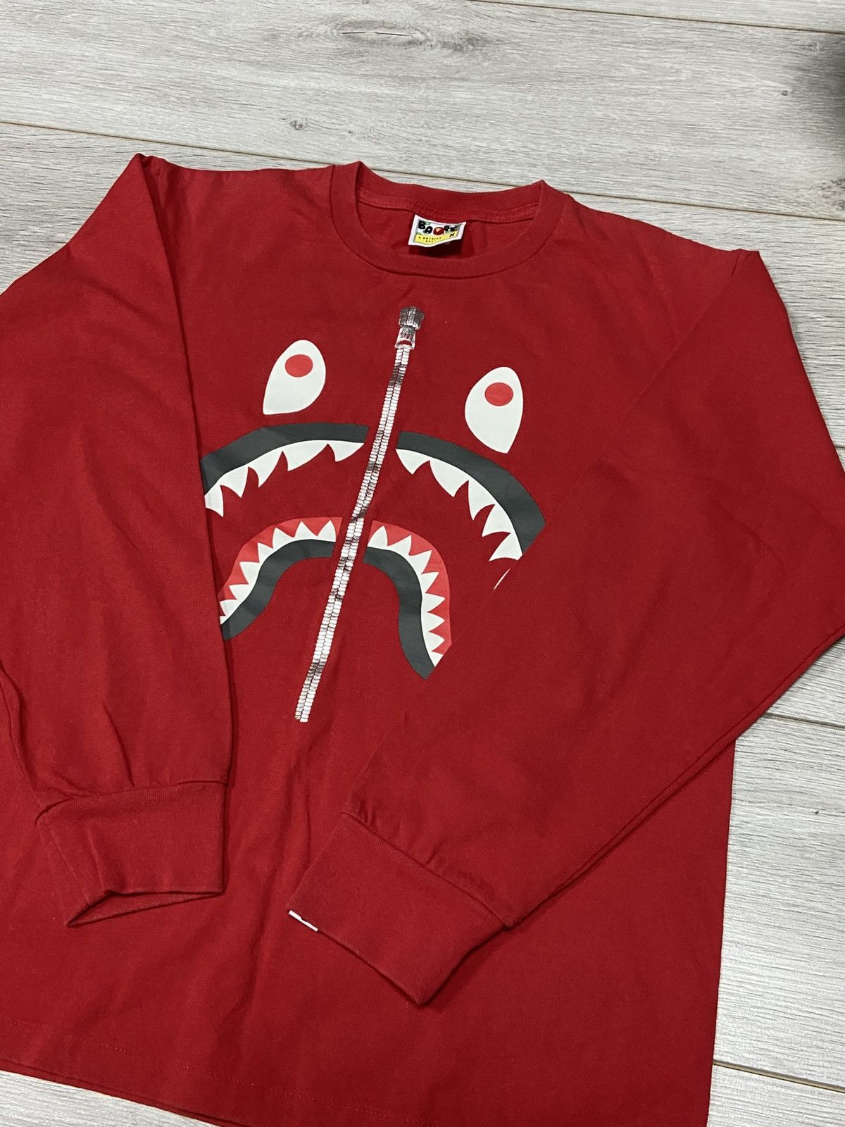Bape Bape shark zip long sleeve big print Size US M / EU 48-50 / 2 - 8 Thumbnail