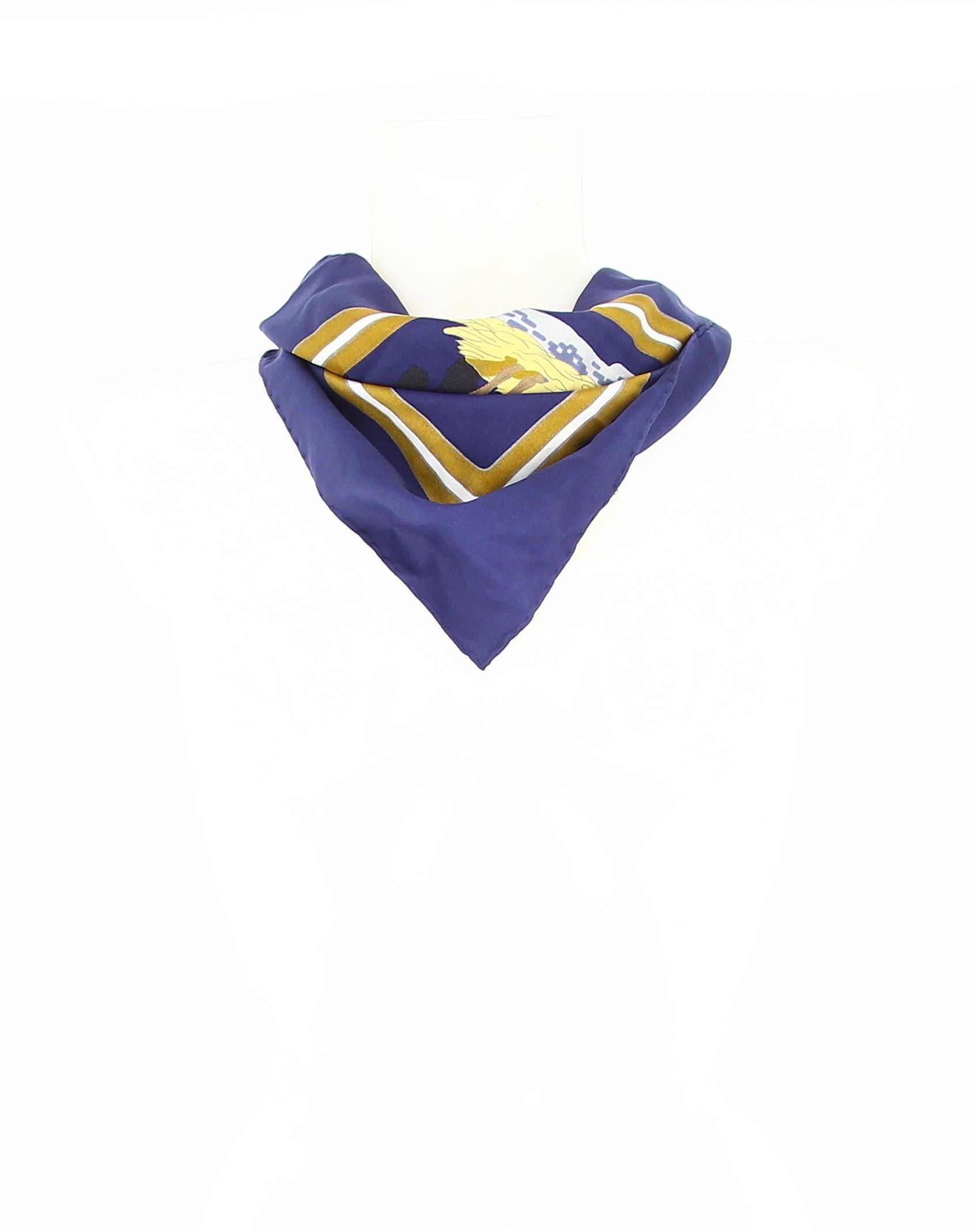image of Hermes Blue Silk Square, Women's