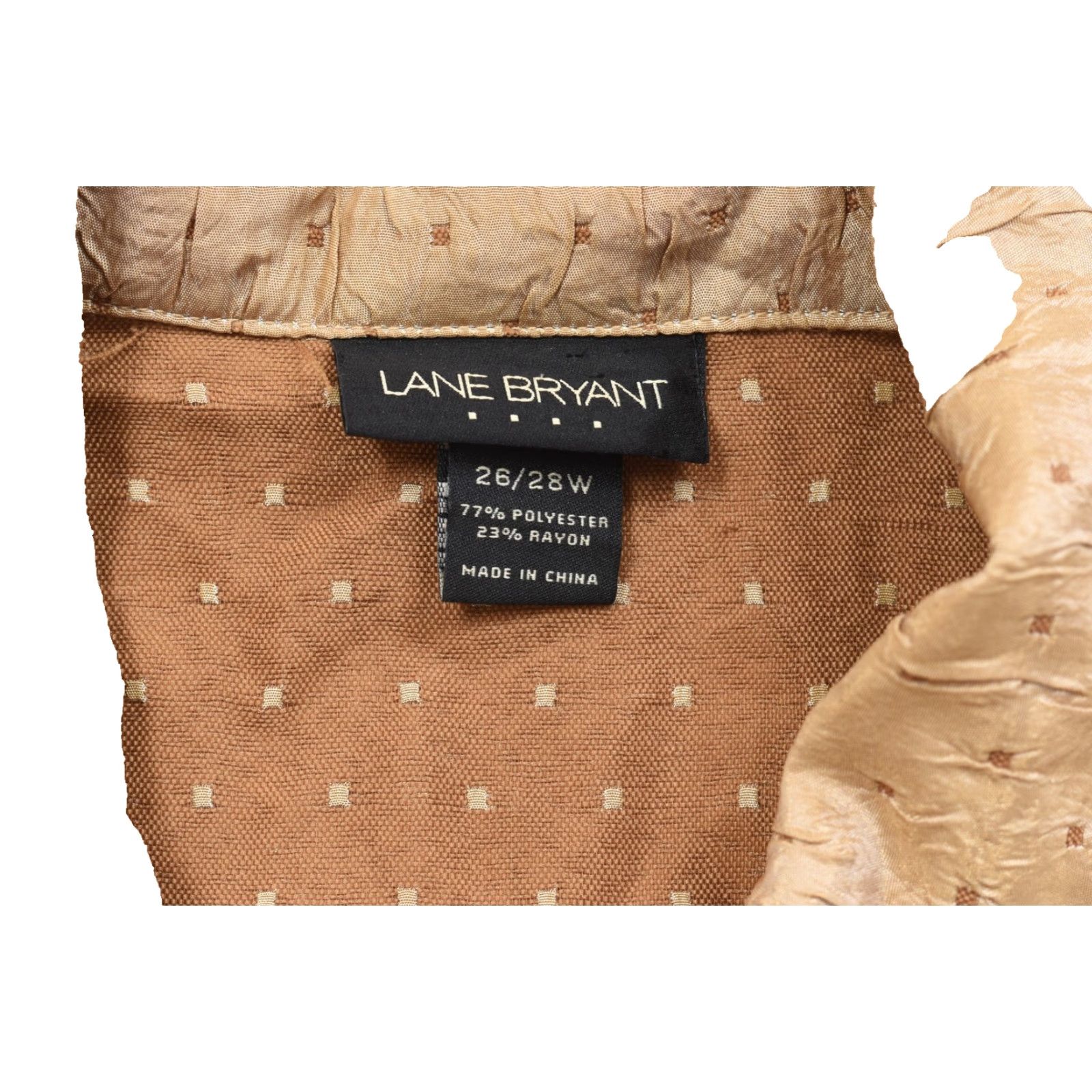 Vintage Lane Bryant Blouse Shirt Women 26 Plus Tan Crinkle Textured Button Front Long Sleeve Casual Size 4XL / US 24-26 - 8 Thumbnail