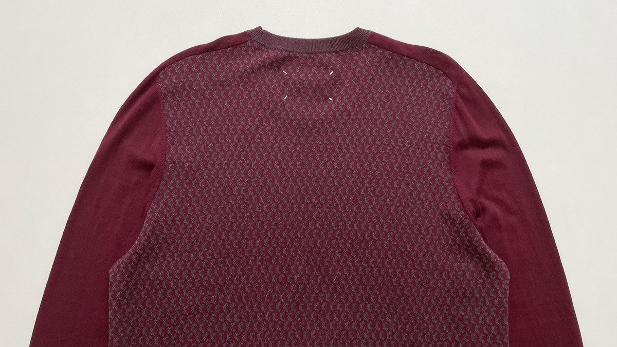 Maison Margiela A/W 13 Burgundy Patterned Wool Sweater Size US L / EU 52-54 / 3 - 14 Thumbnail