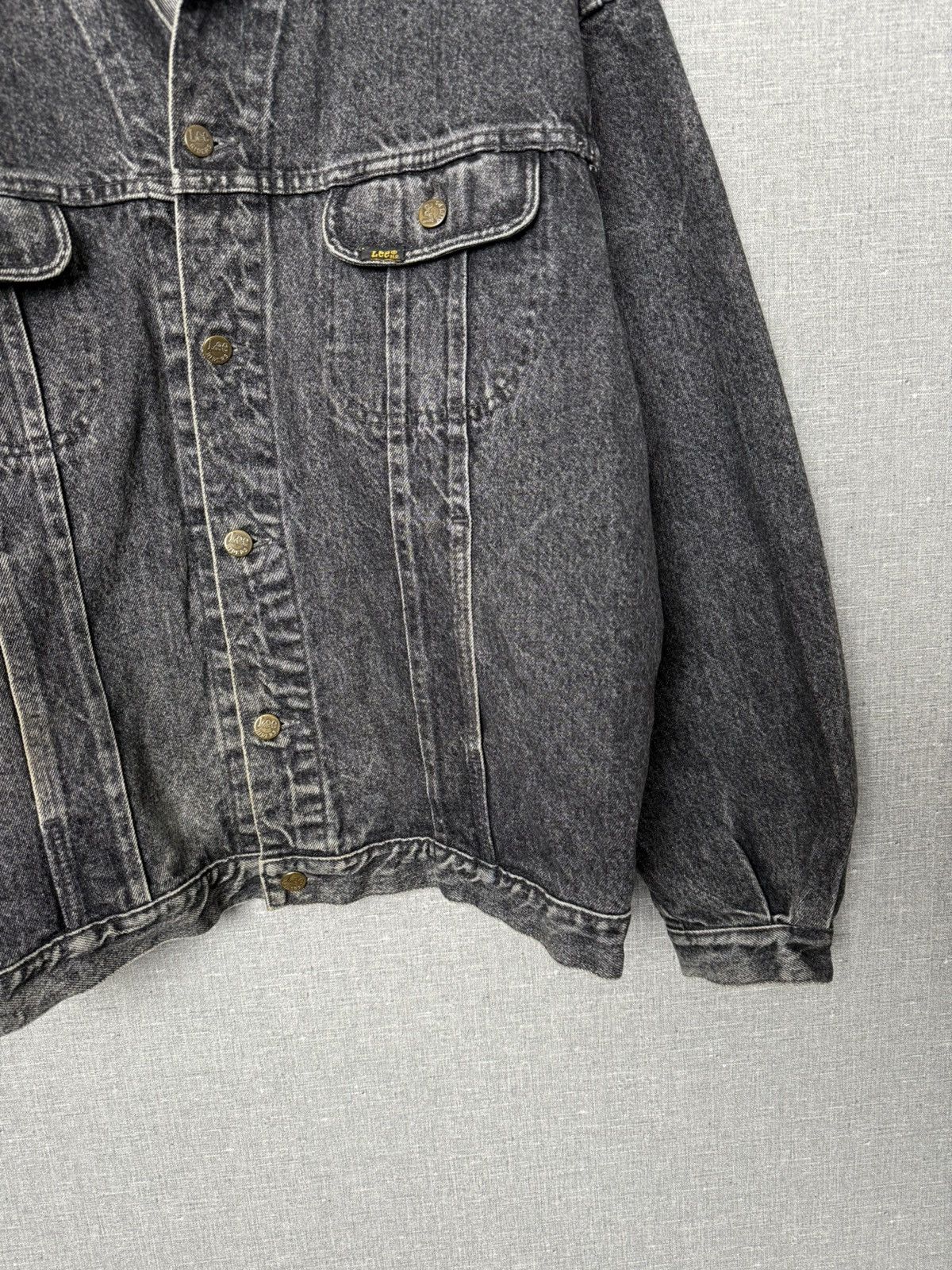 Lee Vintage 80s Lee Rider Graphite Denim Trucker Jacket Jean Size US L / EU 52-54 / 3 - 6 Thumbnail