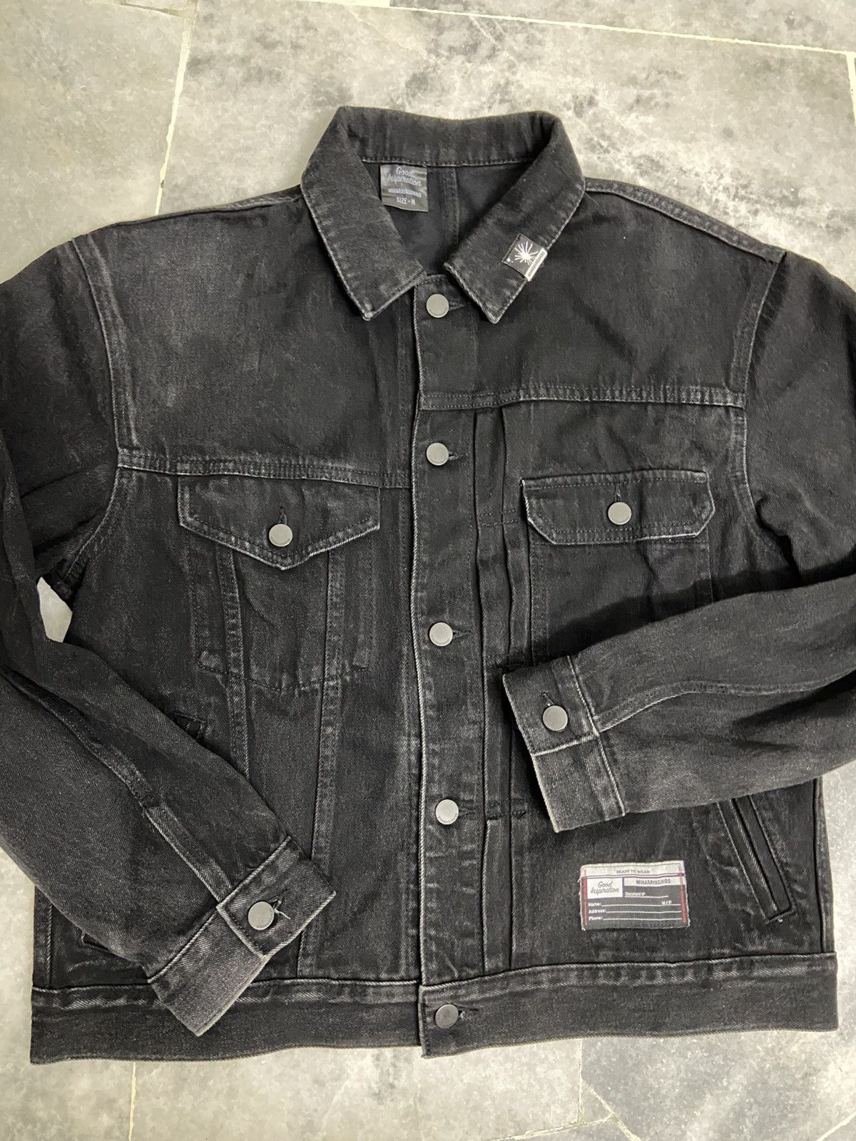 Maison MIHARA YASUHIRO Gu x Miharayasuhiro Black Trucker Denim Jacket Size US M / EU 48-50 / 2 - 3 Thumbnail