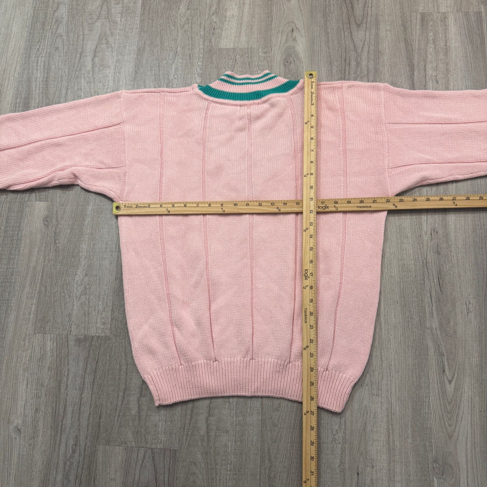 Izod Vintage Izod Sweater Men's Extra Large XL Pink Teal Striped Size US XL / EU 56 / 4 - 6 Thumbnail