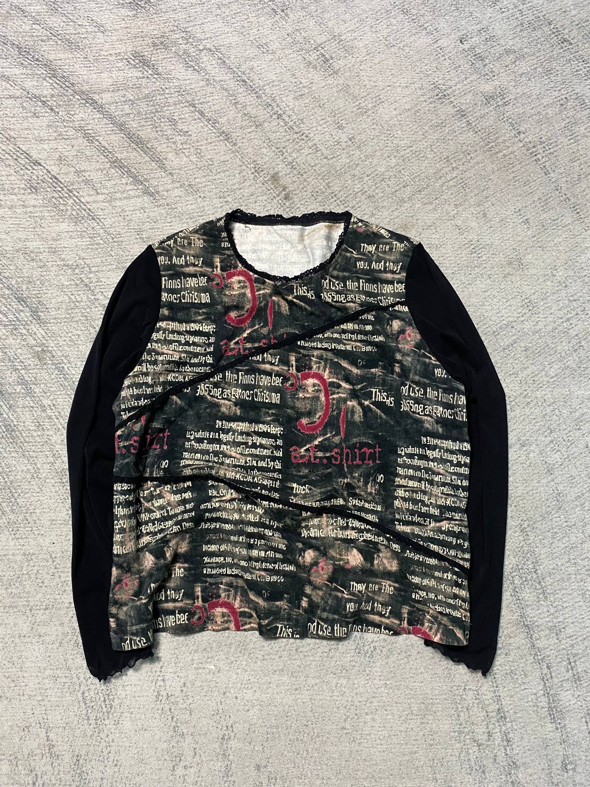Seditionaries Cyber Grunge Typography Distressed Long Sleeve Dark Y2K Tee Size L / US 10 / IT 46 - 1 Thumbnail