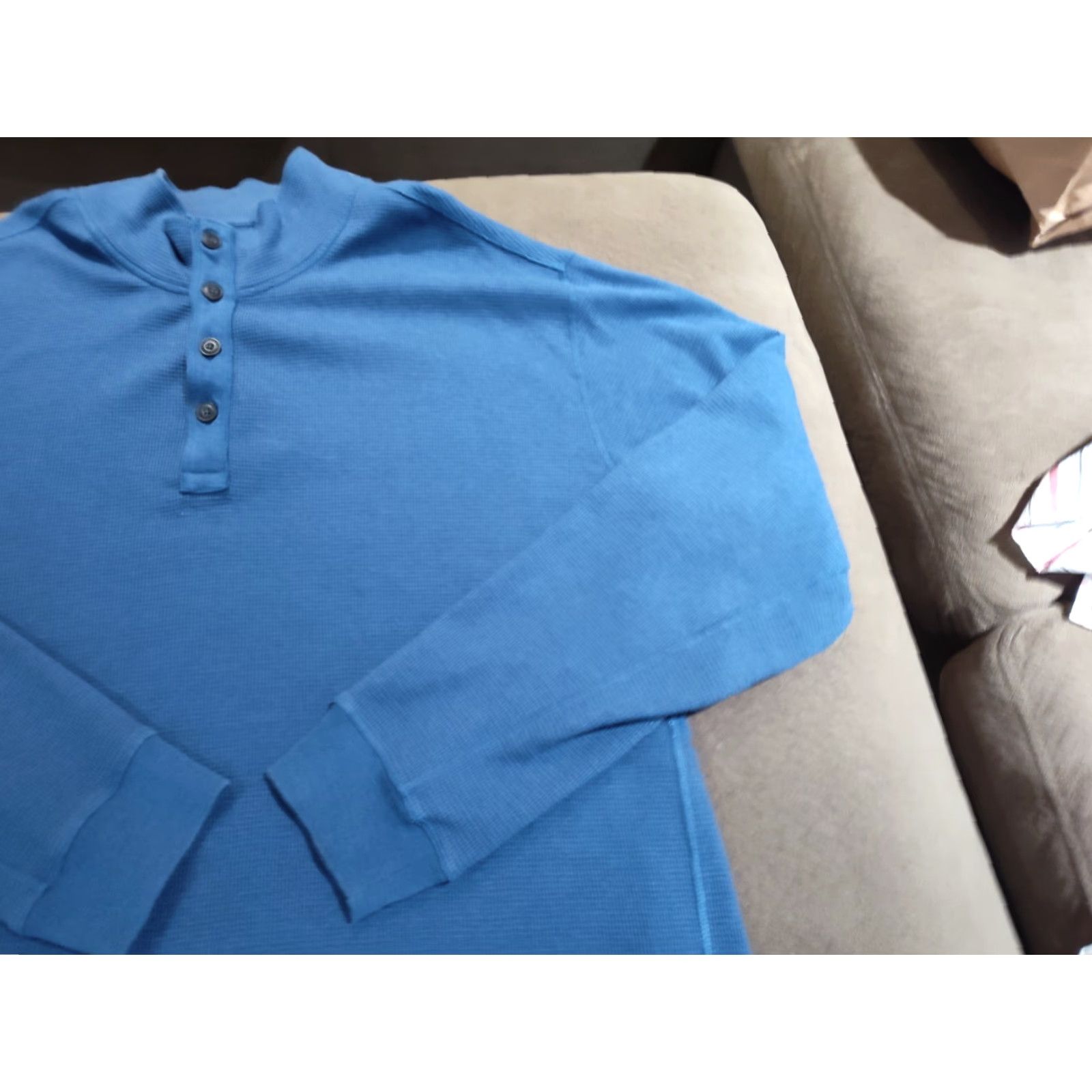 Duluth Trading Company Duluth Trading Men Burly Button Mock Neck Thermal Henley Waffle Shirt XXL Blue Size US XXL / EU 58 / 5 - 3 Thumbnail