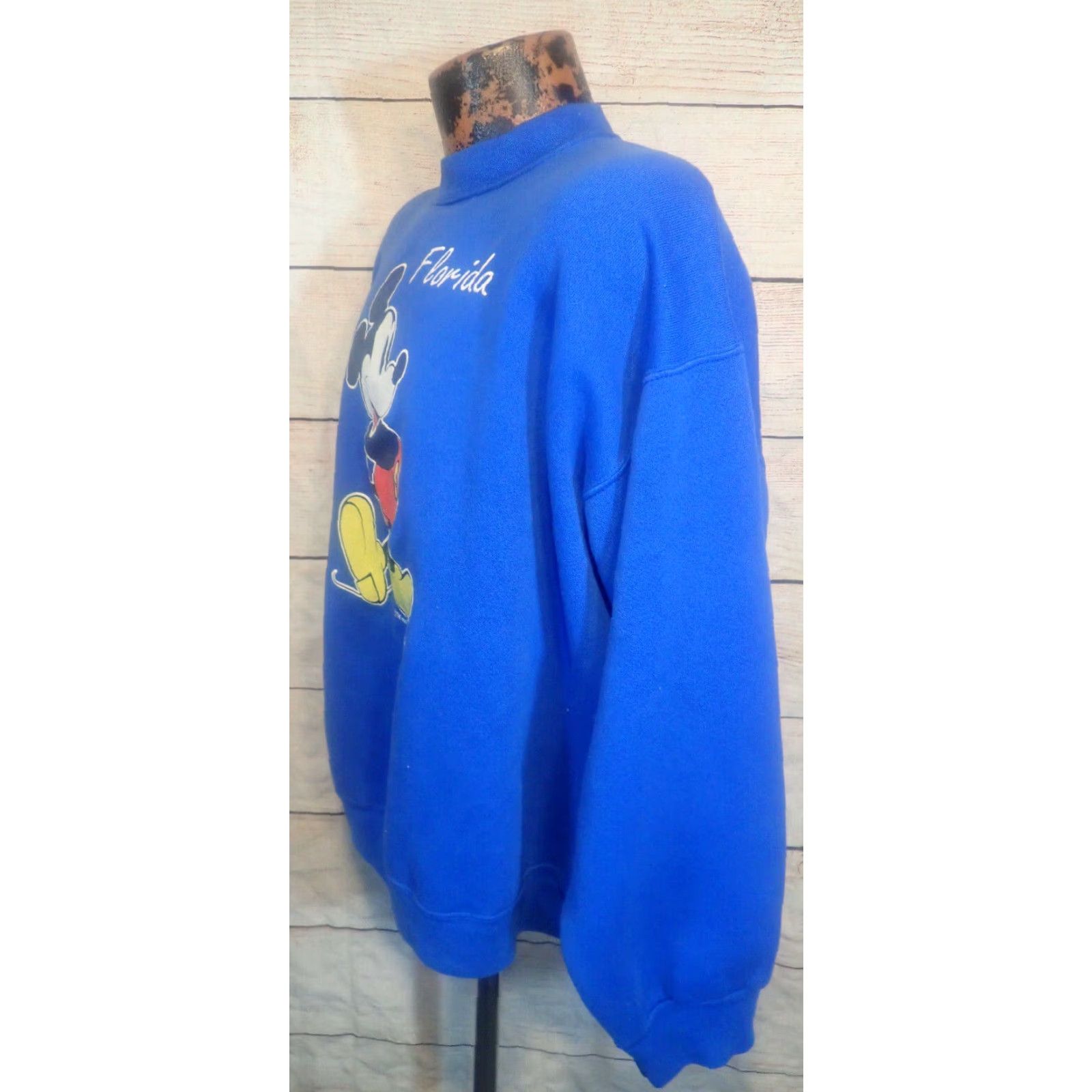 Velva Sheen VINTAGE 80s Disney Mickey Mouse Florida Walt Disney Sweatshirt Mens XL Blue Cartoon Retro All Seasons Graphic Print Size US XL / EU 56 / 4 - 2 Thumbnail
