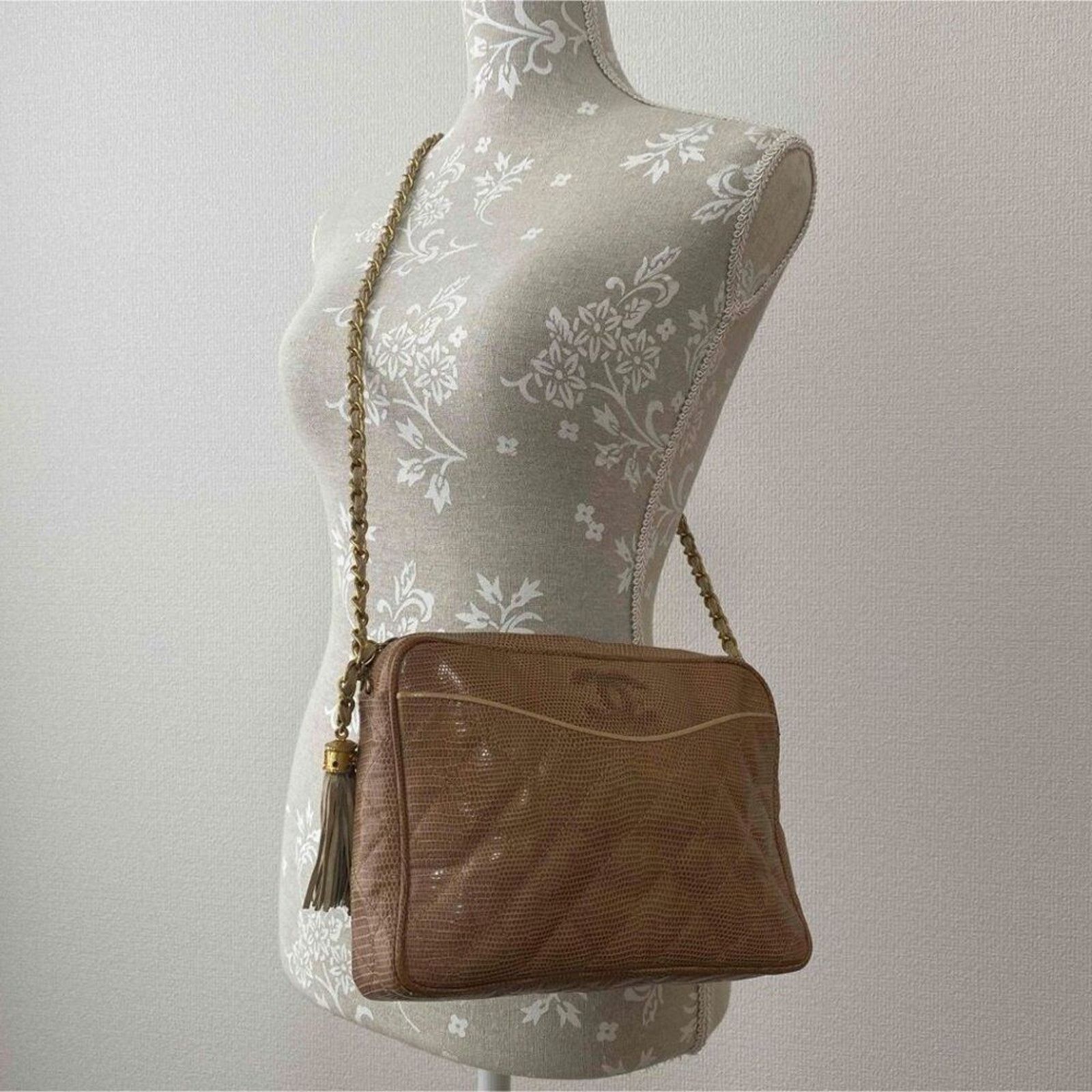Chanel Vintage Chanel Tan Lizard Camera Bag Chain Strap and Tassel Size ONE SIZE - 10 Thumbnail