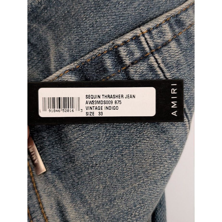 Amiri o1rshd1 Sequin Thrasher Jeans in Vintage Indigo Size US 33 - 20 Thumbnail