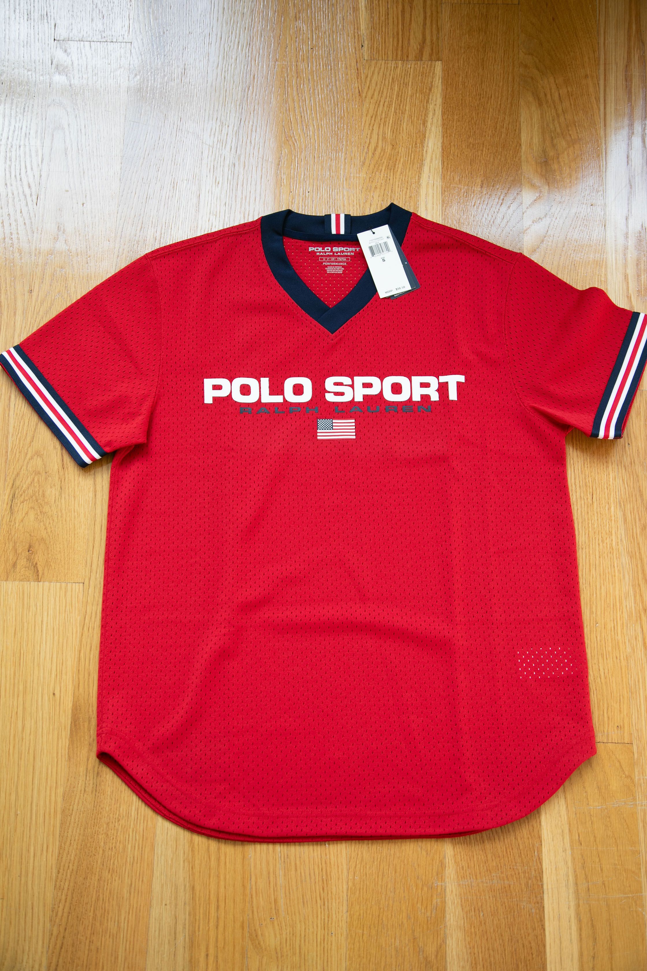 Polo Sport Mesh Jersey (Small) NWT Red