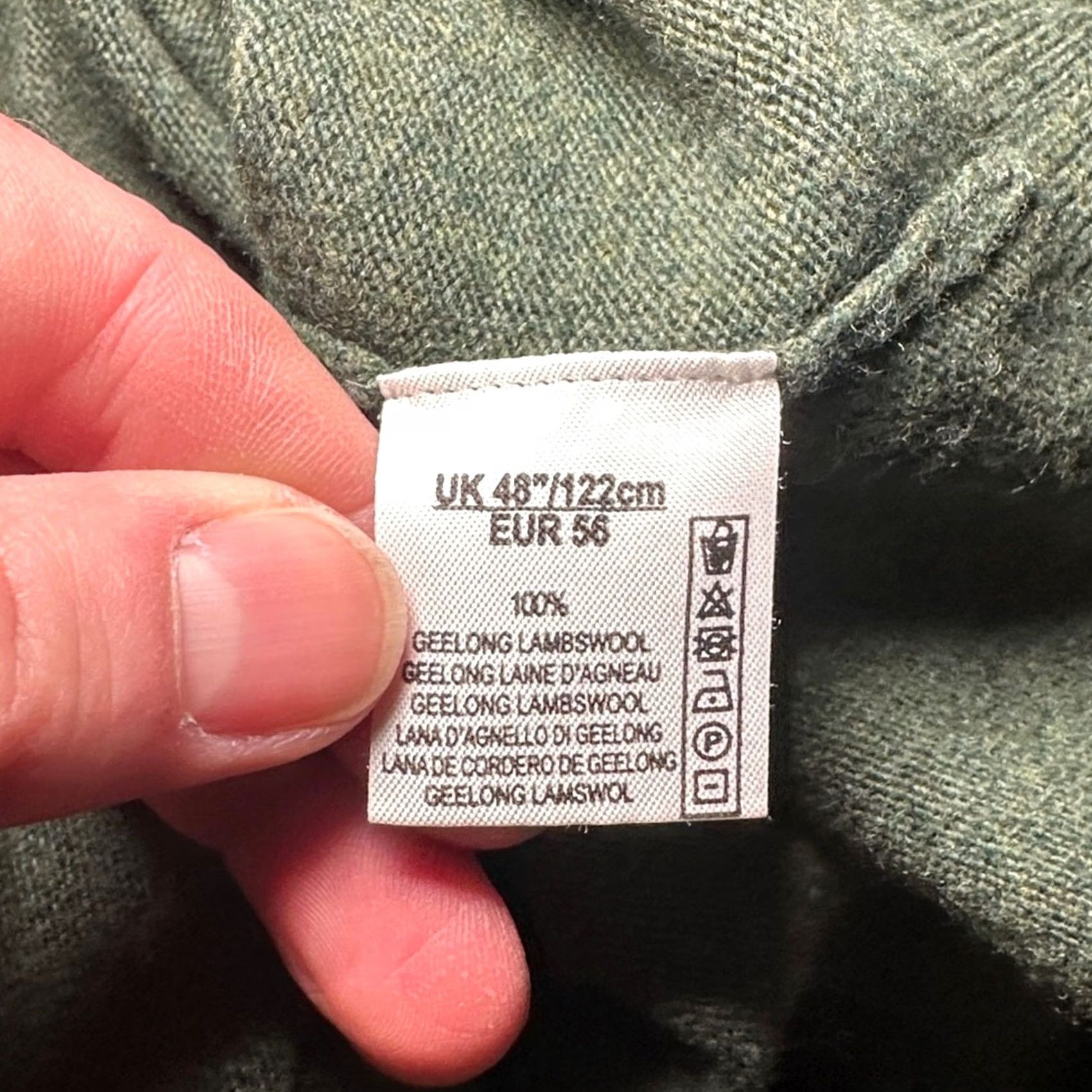 Vintage Alan Paine Pullover V-Neck Geelong Lambswool Olive Green Mens XL Sweater Size US XL / EU 56 / 4 - 6 Thumbnail
