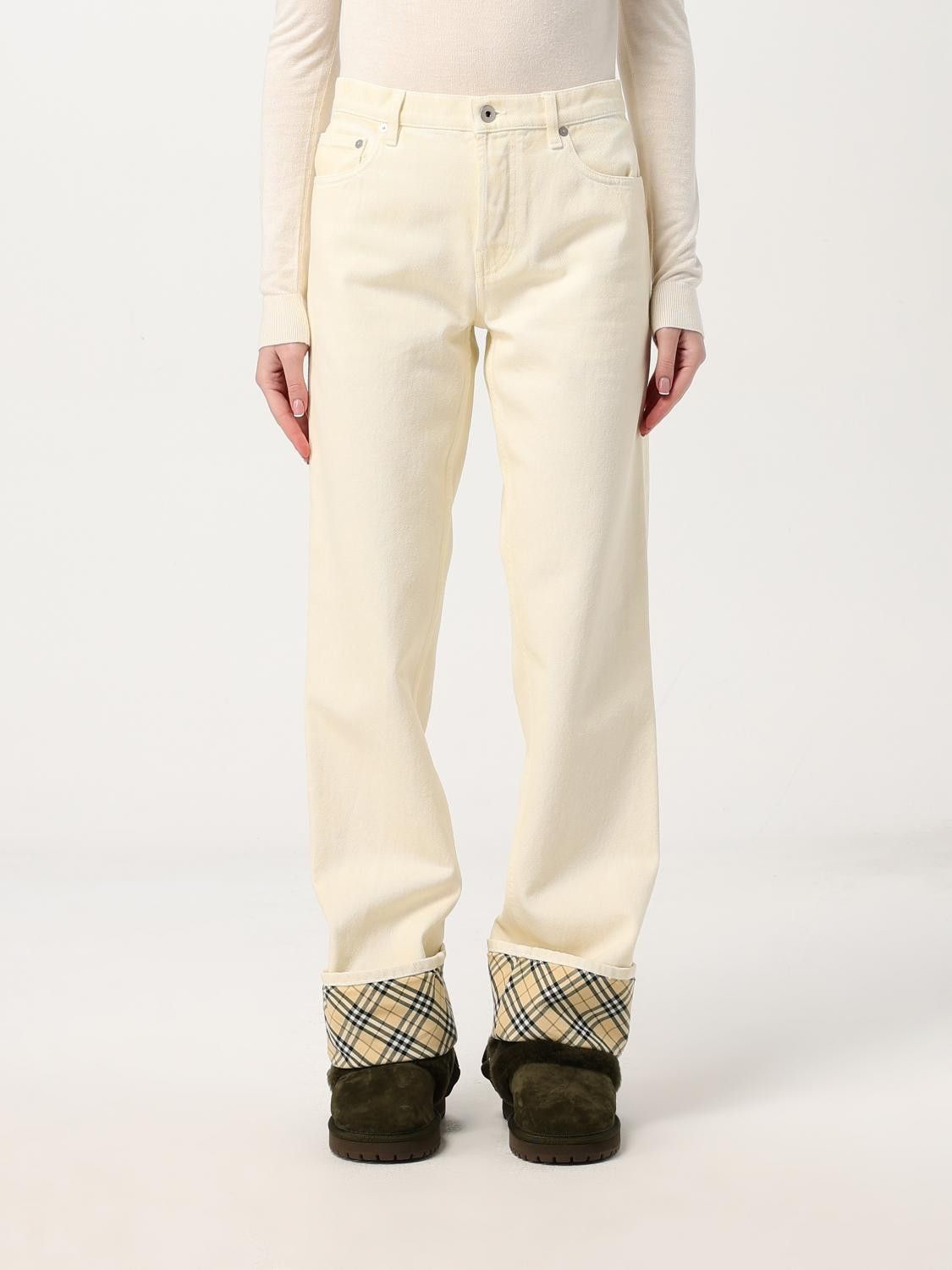 Burberry o1w1db10326 W Denim Straight Jeans in Cream Size 27" / US 4 / IT 40 - 1 Thumbnail