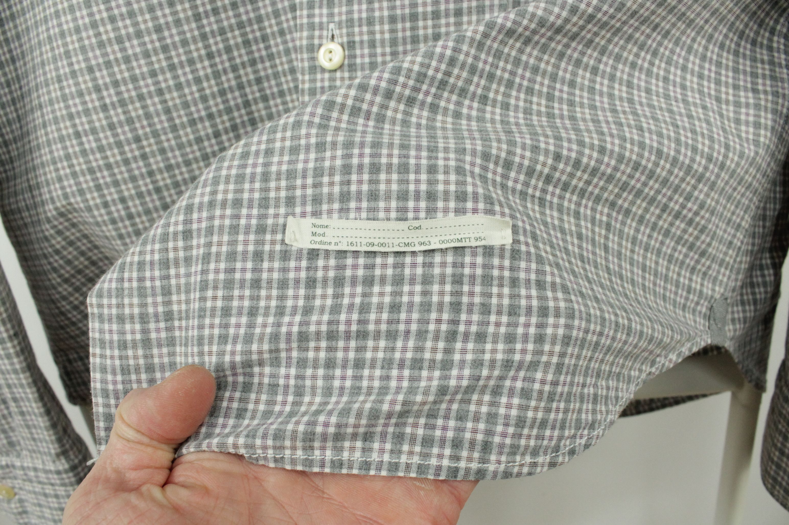 Tintoria Mattei Tintoria Mattei 954 Gray Plaid Elbow Patch Formal Shirt Size US M / EU 48-50 / 2 - 5 Thumbnail