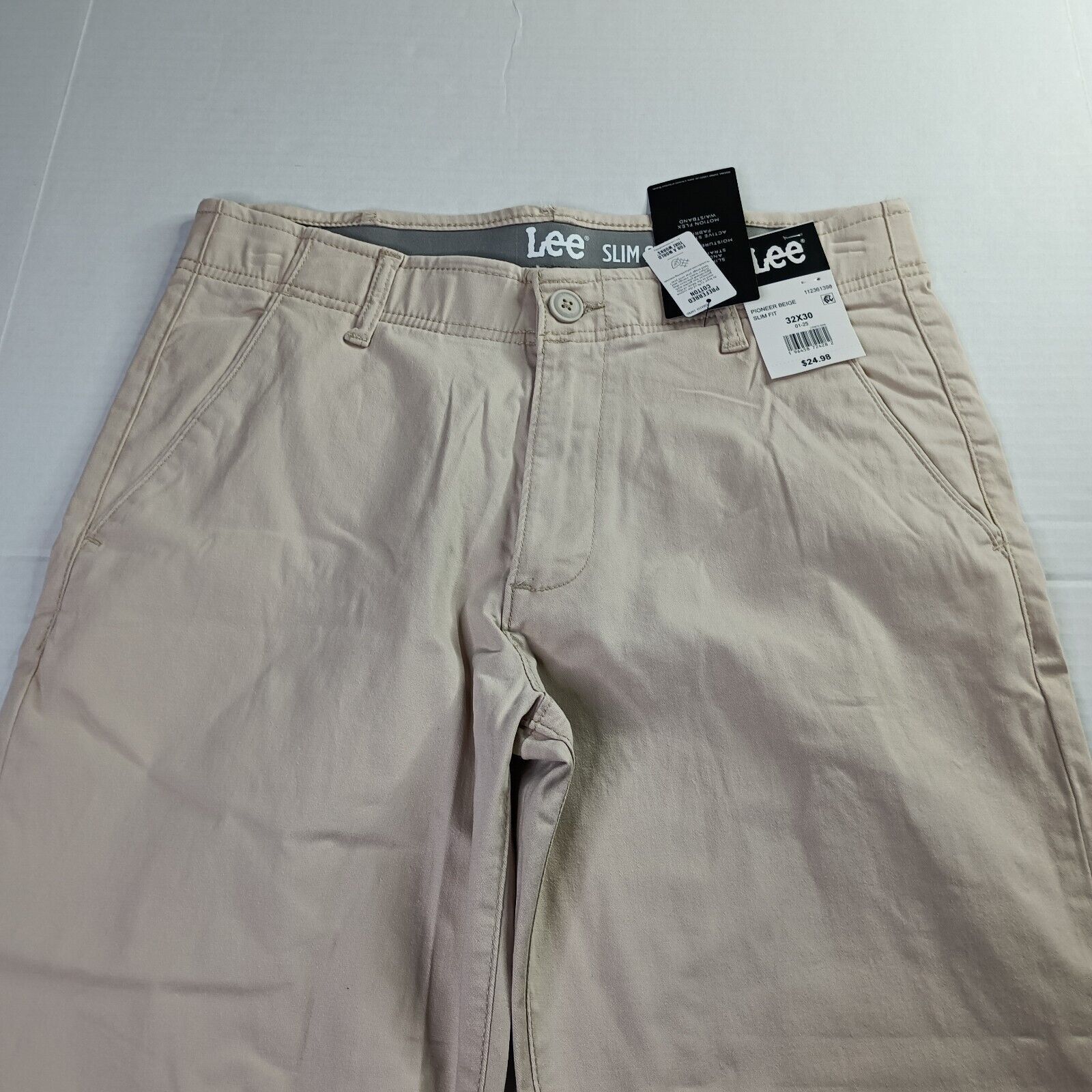 Lee Lee Chino Motion Flex Waistband Pants Men's 32x30 Beige Slim Size US 32 / EU 48 - 3 Thumbnail