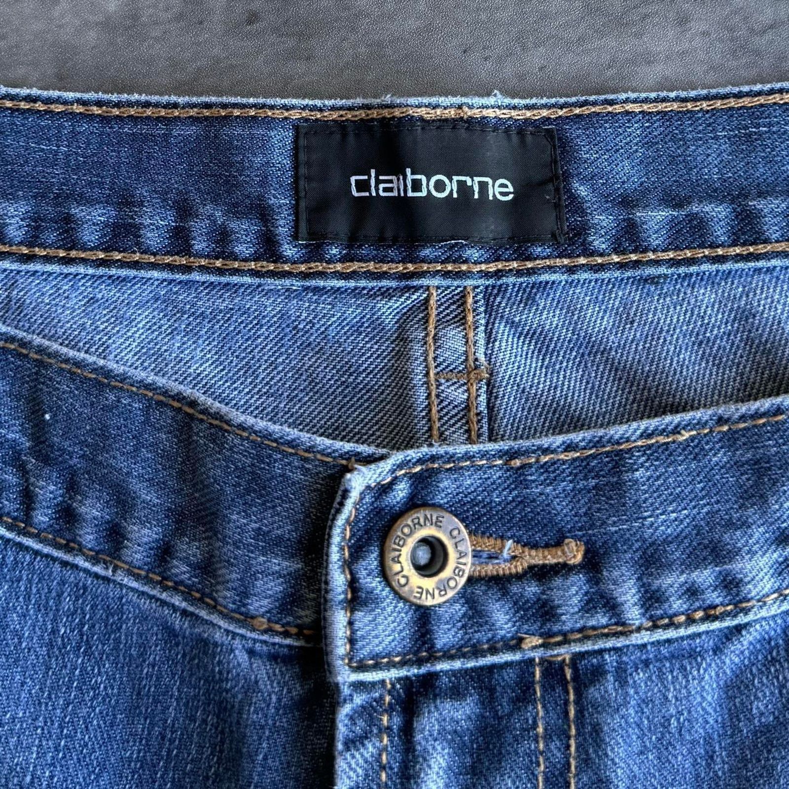 JNCO × Vintage Vintage Y2K Claiborne Baggy Wide Leg Embroidered Denim Jeans Size US 40 / EU 56 - 4 Thumbnail