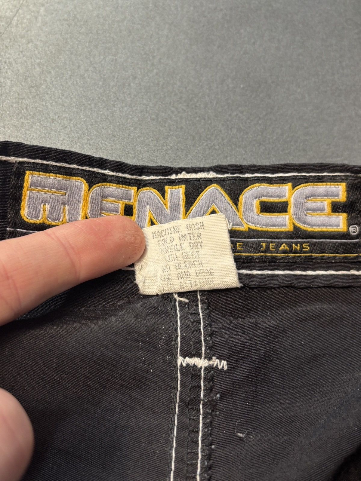 Menace × Vintage Vintage Menace Jeans Shorts 90s Nylon Raver Contrast Stitch Size US 28 / EU 44 - 9 Thumbnail
