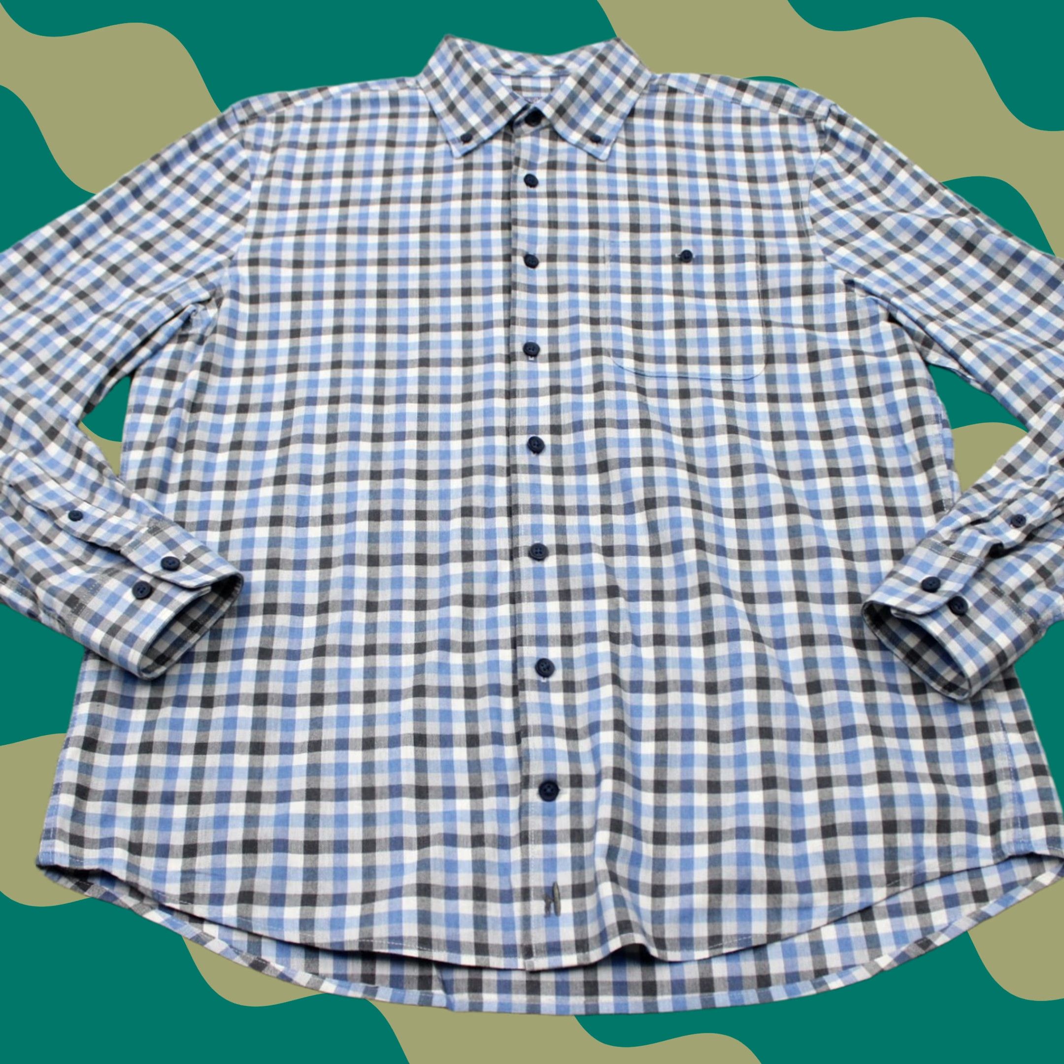 johnnie-O johnnie-O Shirt Adult Medium Blue/White/Black Plaid Button-Down Long Sleeve Cotton L/S Shirt Mens Medium Plaid Button-Up Size US M / EU 48-50 / 2 - 1 Thumbnail