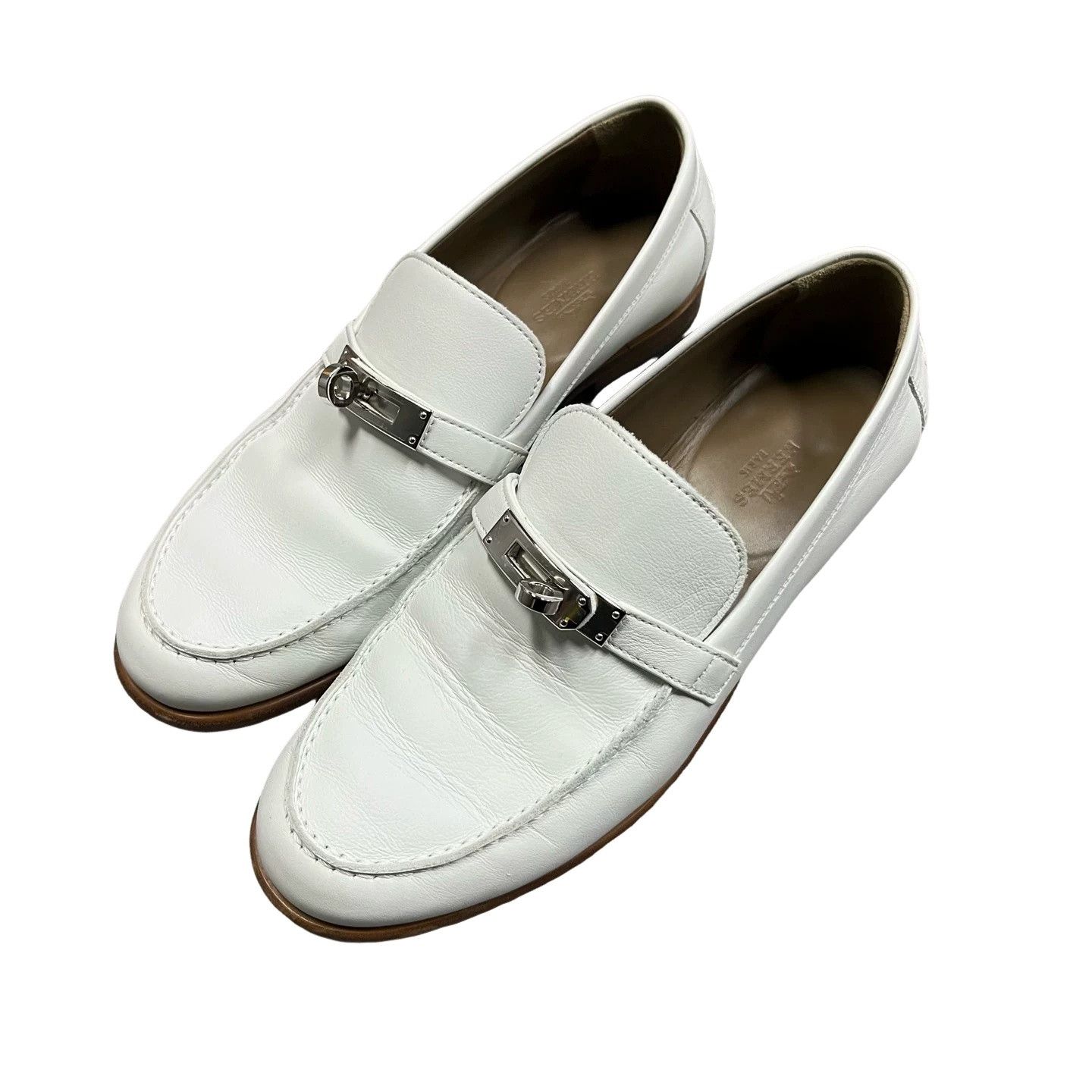 Hermes Hermes White Leather Kelly Loafers 37 Size US 7 / IT 37 - 1 Thumbnail