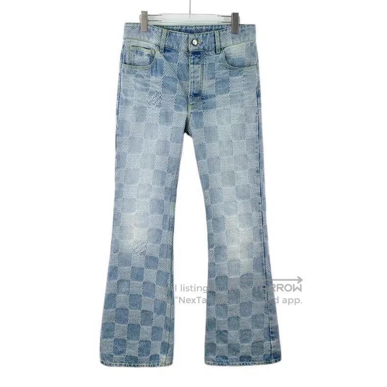 Louis Vuitton Louis Vuitton 25 Light Blue Washed Worn Checkerboard Cotto Size US 30 / EU 46 - 1 Thumbnail