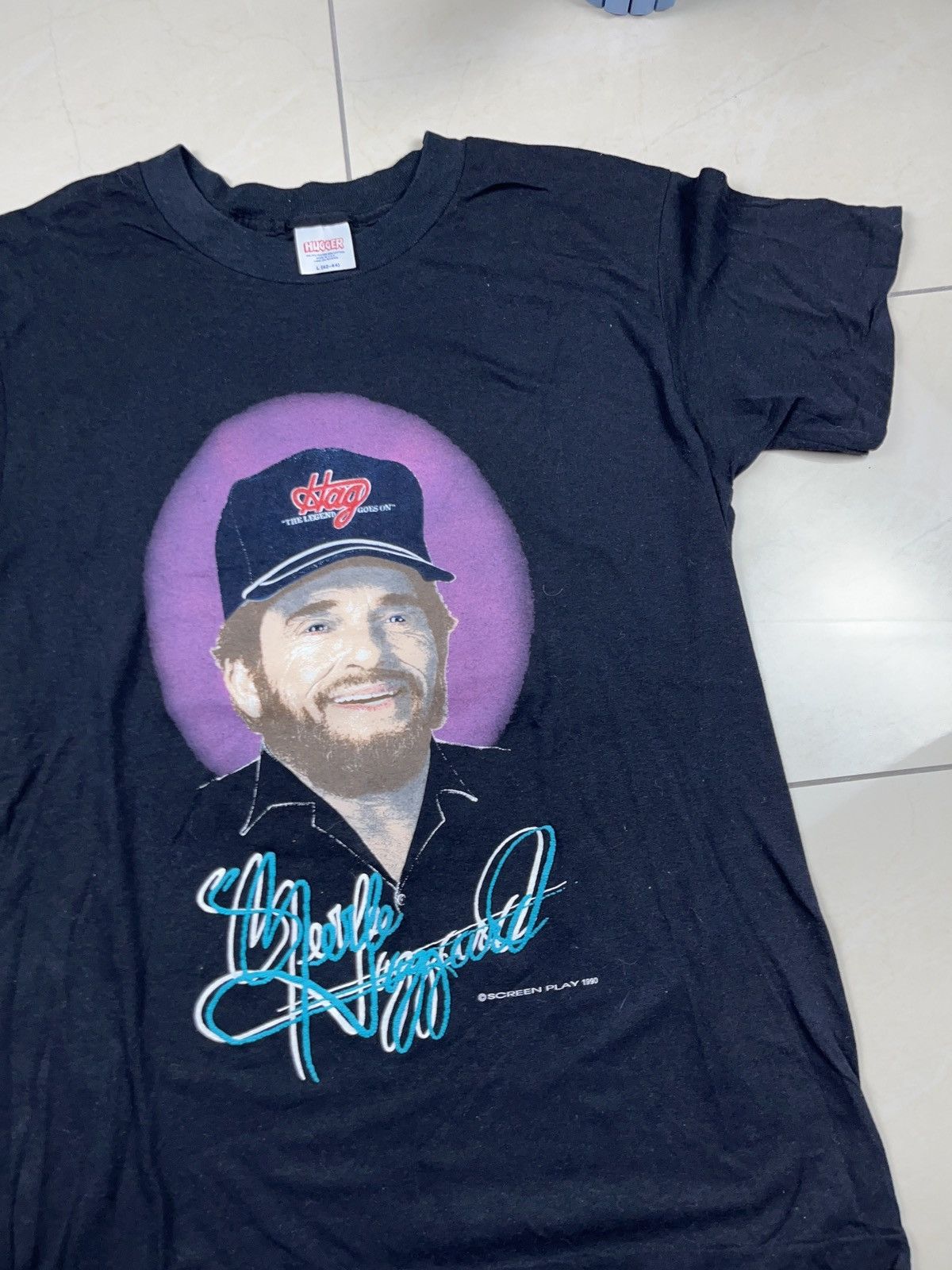 Band Tees × Vintage ➕ 1990 Merle Haggard rare vintage t-shirt country usa Size US L / EU 52-54 / 3 - 3 Thumbnail