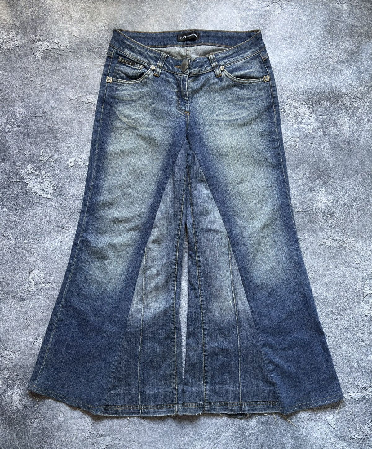 Dolce & Gabbana Vintage 00s Dolce&Gabbana Y2K Mega Flared Jeans Rare Size 28" / US 6 / IT 42 - 1 Thumbnail
