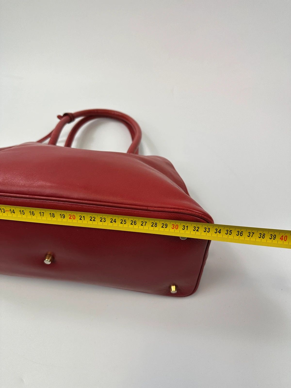 Prada Prada Milano Red Leather Handbag Gold Hardware Size ONE SIZE - 16 Thumbnail