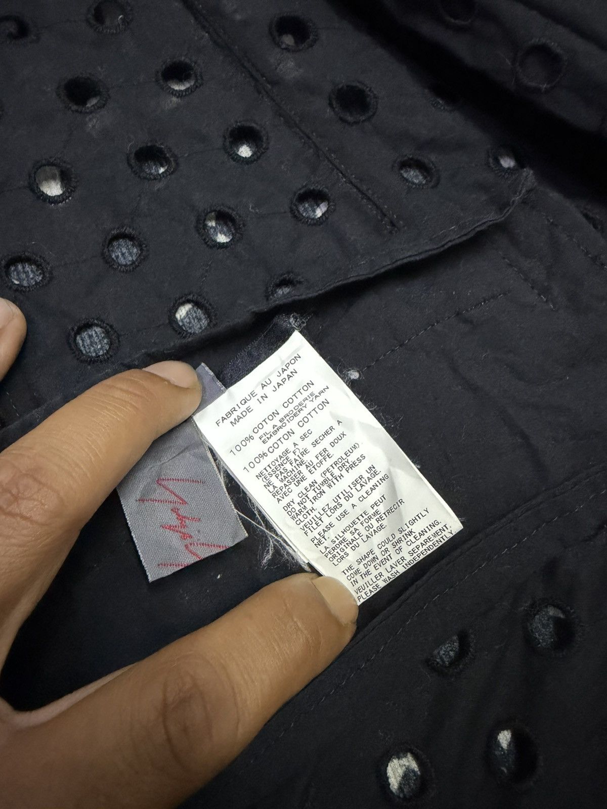 Yohji Yamamoto Yohji Yamamoto Dot Punching Asymmetric Blouse Size L / US 10 / IT 46 - 10 Thumbnail