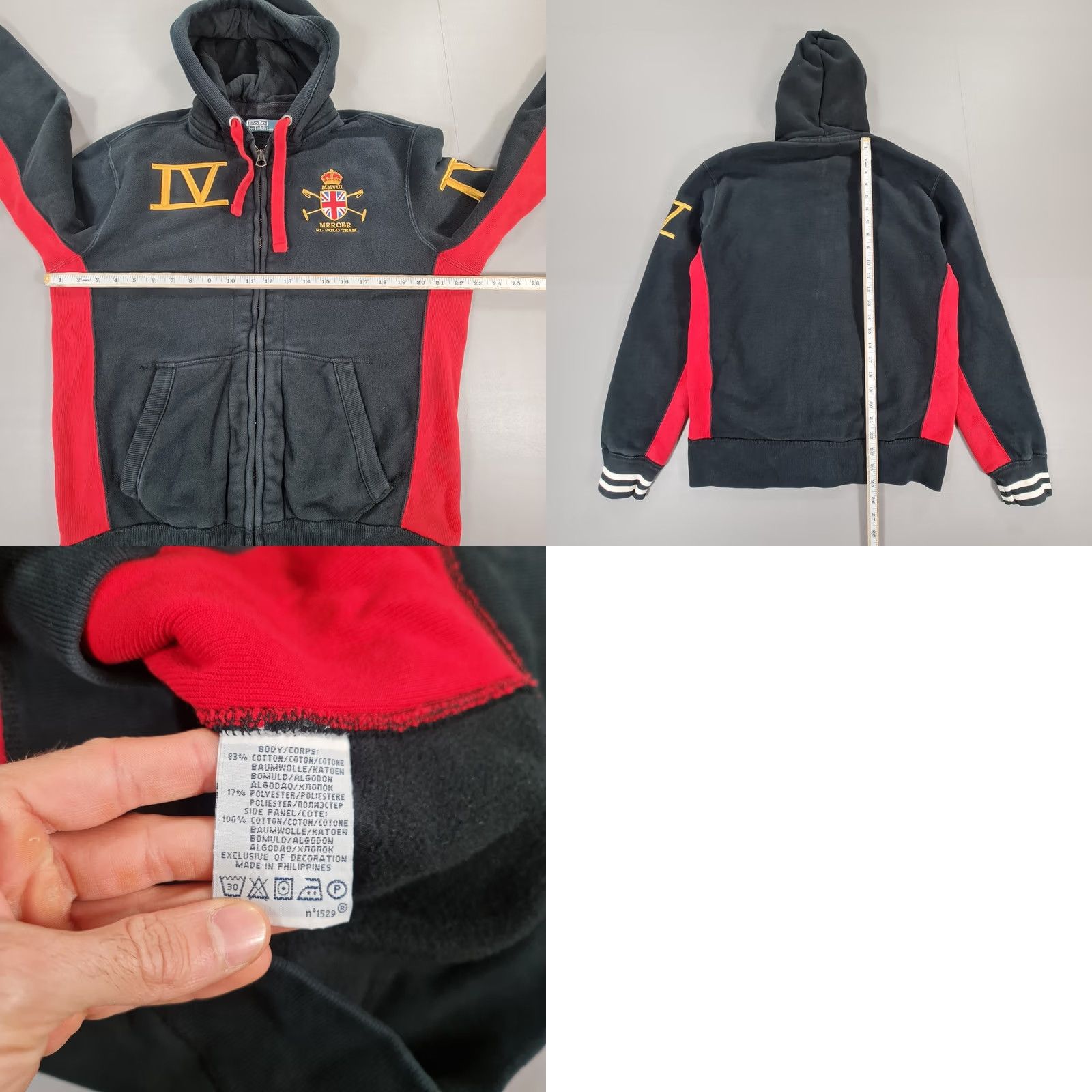 Polo Ralph Lauren Polo Ralph Lauren Mens Hoodie Black Medium Full Zip Mercer Crest Logo Size US M / EU 48-50 / 2 - 8 Thumbnail