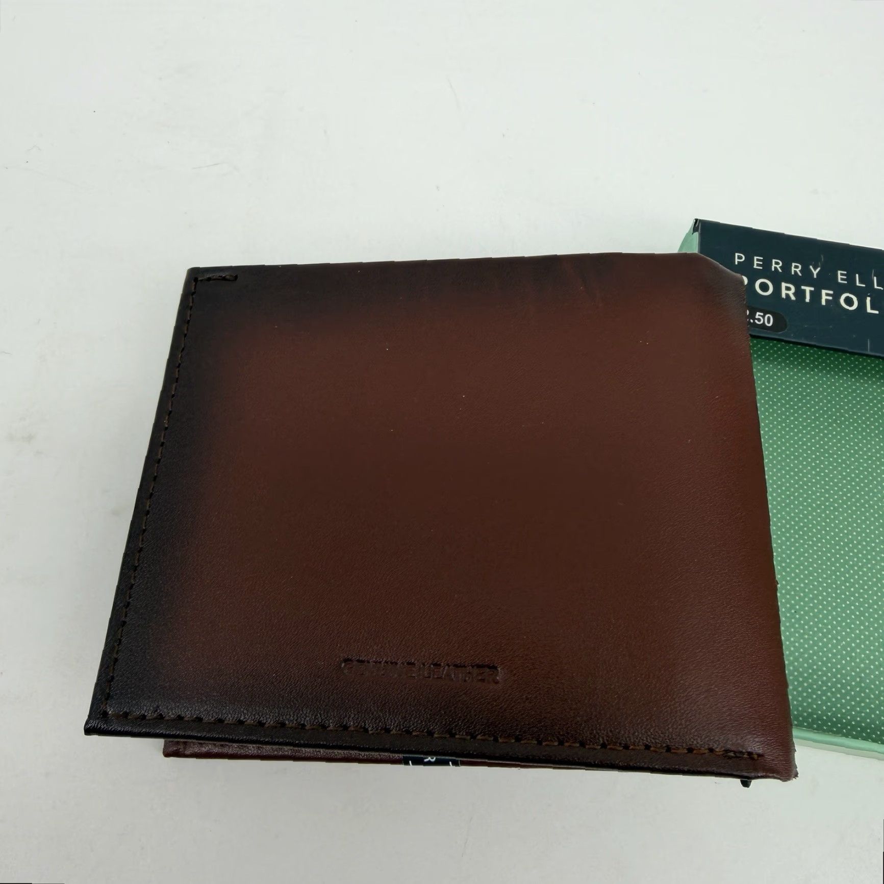 Perry Ellis Perry Ellis Portfolio Men's Passcase with Removable ID Wallet Tan Classic Bifold Wallet Mens Leather Credit Card Folding Designer Style Size ONE SIZE - 7 Thumbnail