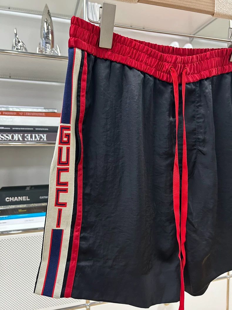 Gucci Gucci Black red side webbing elastic drawstring waist men's Size US 40 / EU 56 - 2 Thumbnail
