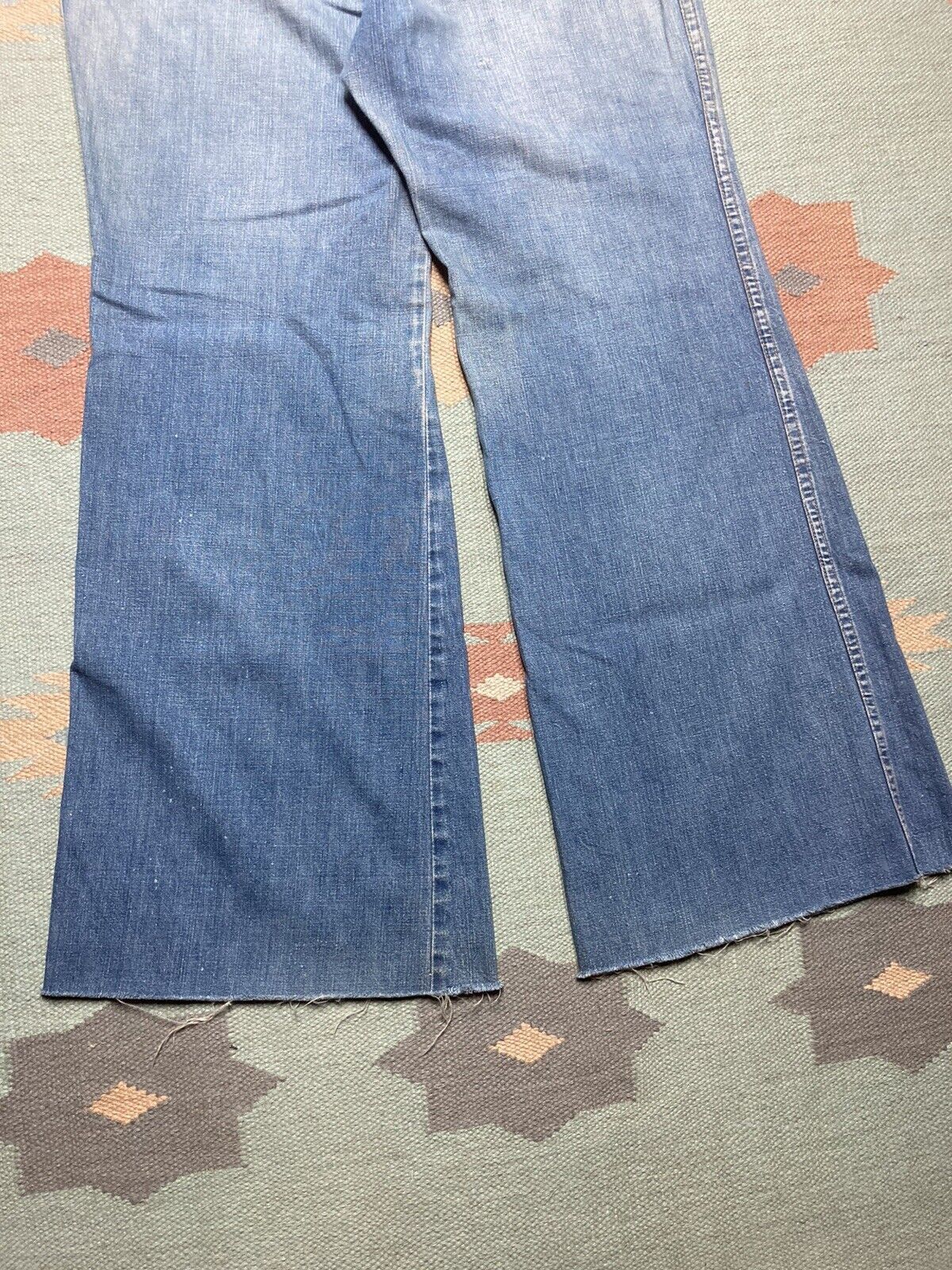 Vintage 70s maverick bell bottom jeans fade denim flare hippie 34x31 Size 34" / US 12 / IT 48 - 10 Thumbnail