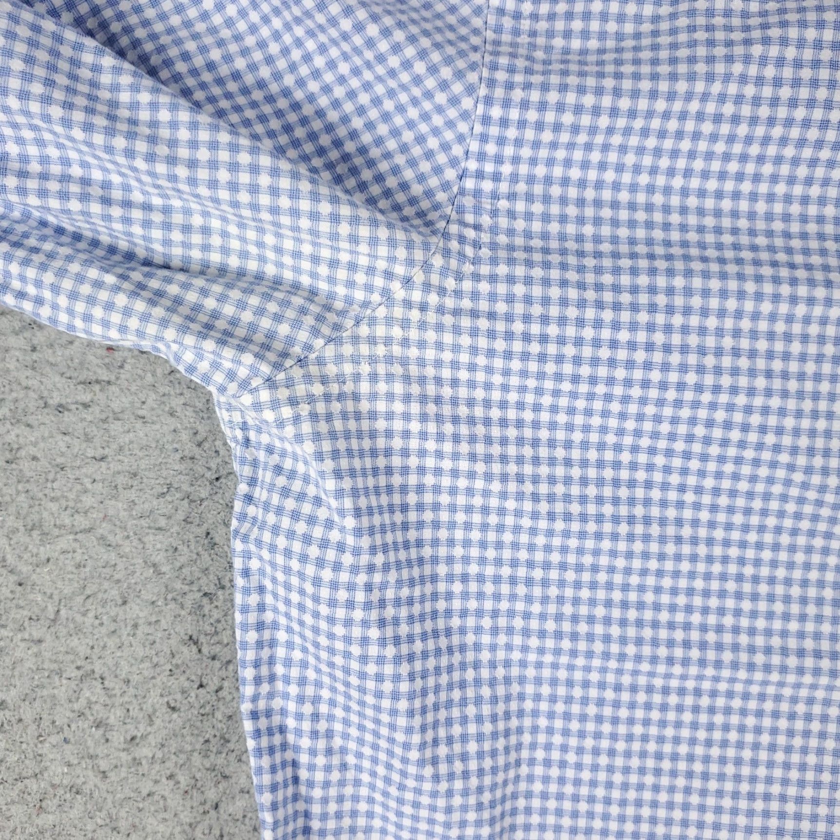 BUGATCHI Bugatchi Uomo Dress Shirt Mens 16 Blue Plaid Long Sleeve Button-Up Classic Size 42R - 3 Thumbnail