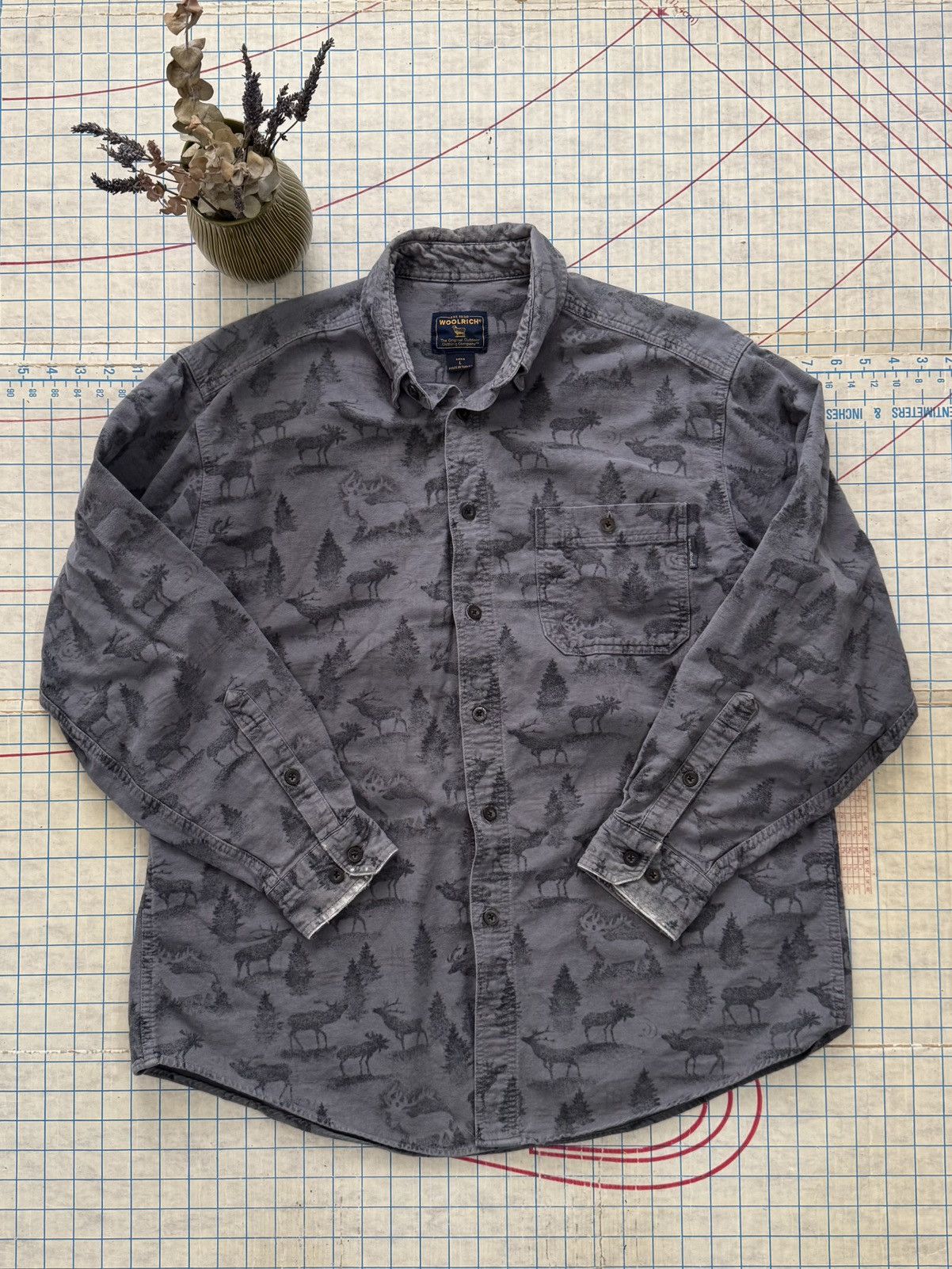 Other × Woolrich Woolen Mills Vintage Woolrich Elk Motif Button Up Shirt Mens Size Large Size US L / EU 52-54 / 3 - 9 Thumbnail