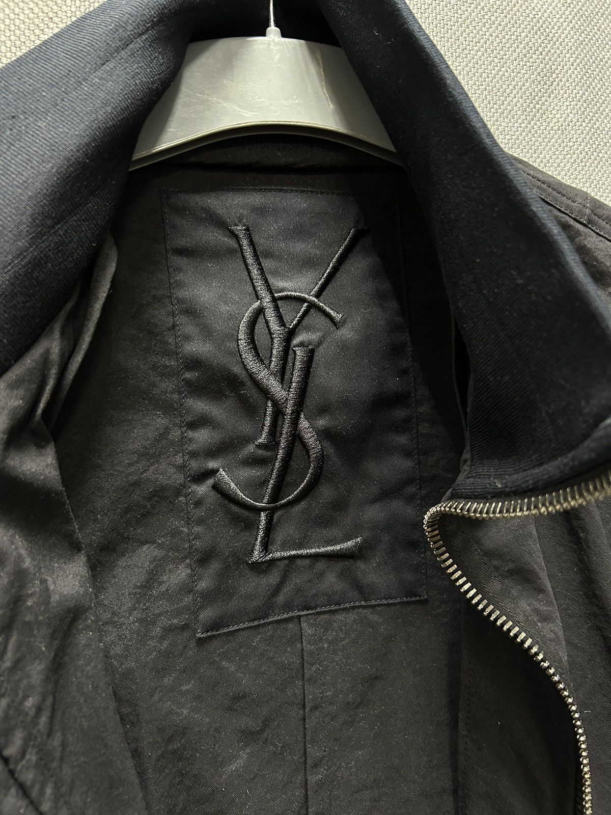 Saint Laurent Paris Vintage YSL Yves Saint Laurent Zip Nylon Bomber Jacket Size US M / EU 48-50 / 2 - 2 Thumbnail