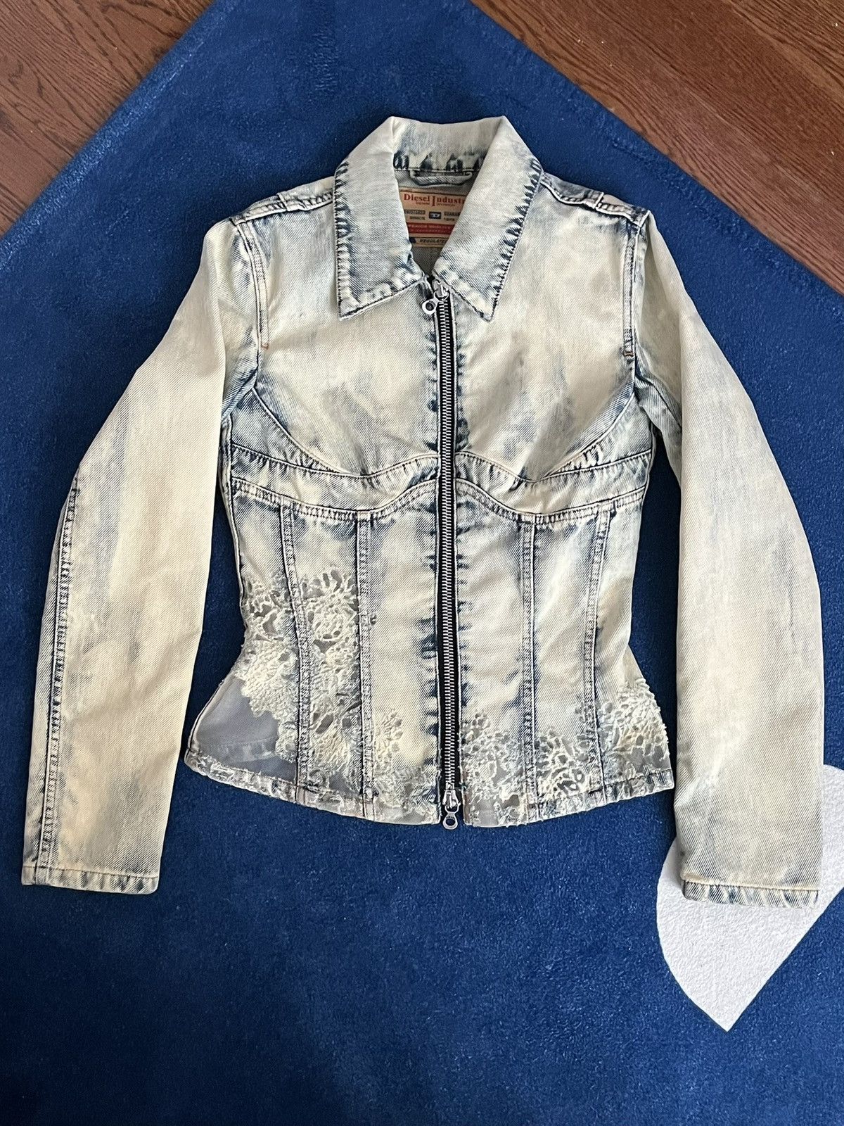 Diesel Diesel Denim Jacket With Lace & Corset Boning Details Size S / US 4 / IT 40 - 1 Thumbnail