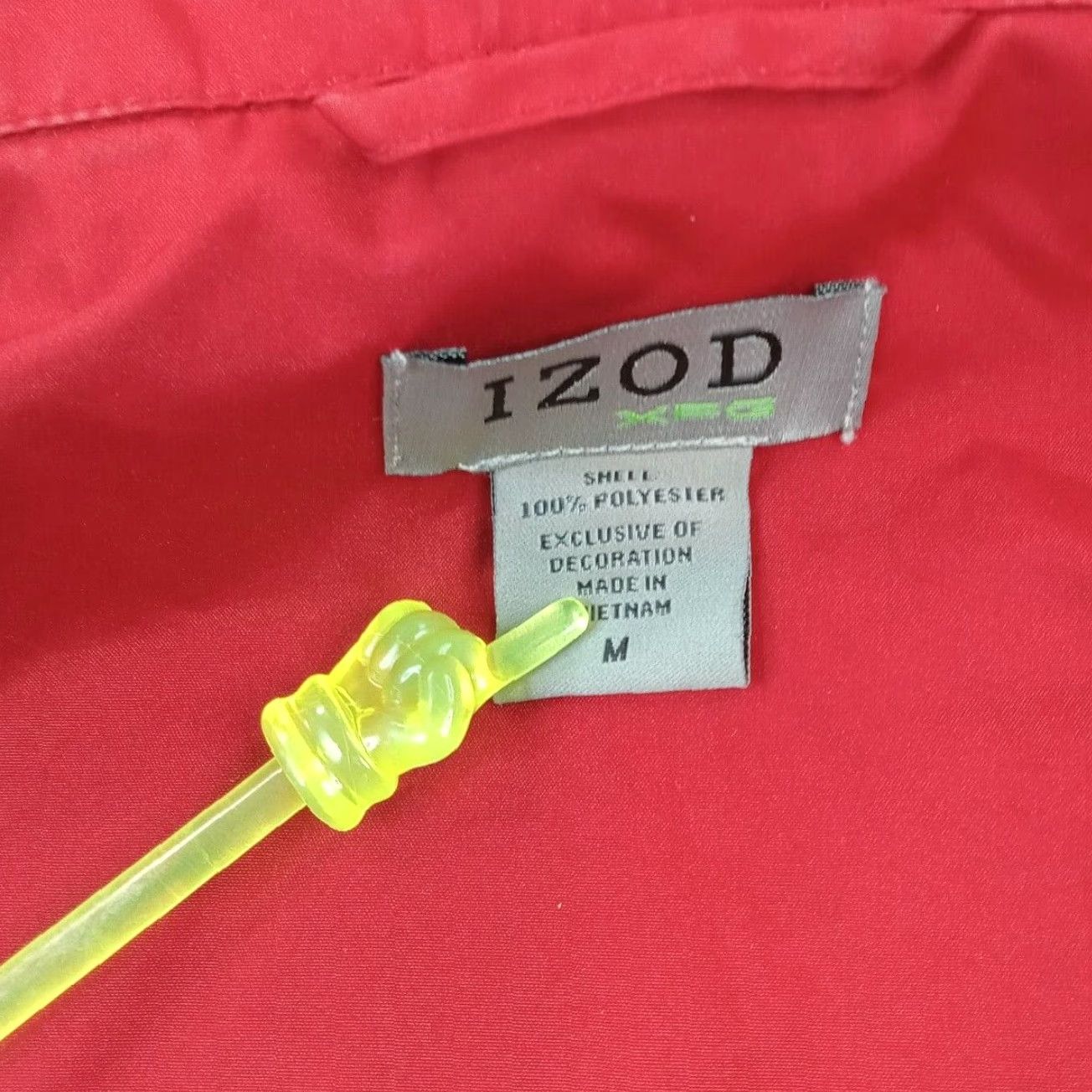 Izod IZOD Mens Medium Red Windbreaker Jacket Full Zip Hooded Lightweight Golf Size US M / EU 48-50 / 2 - 5 Thumbnail