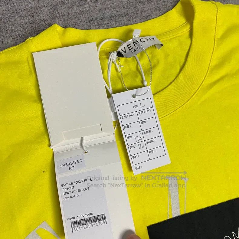 Givenchy Givenchy Yellow Logo Printed Short Sleeve Size US L / EU 52-54 / 3 - 2 Thumbnail