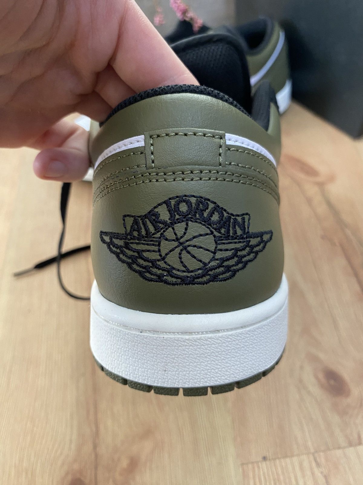 Nike Nike Air Jordan 1 Low Black White Khaki 553558-092 Size US 10 / EU 43 - 7 Thumbnail