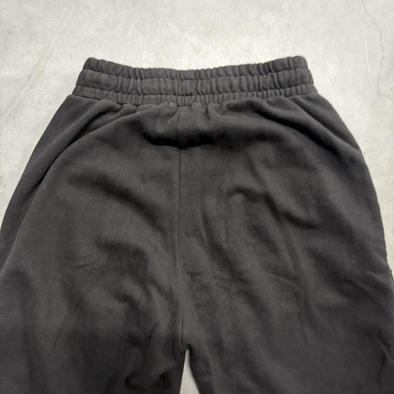 Japanese Brand × Vintage Crazy Vintage Y2K/2000s Baggy Black Wideleg Sweatpants with adjustable buttons! Size US 30 / EU 46 - 6 Thumbnail